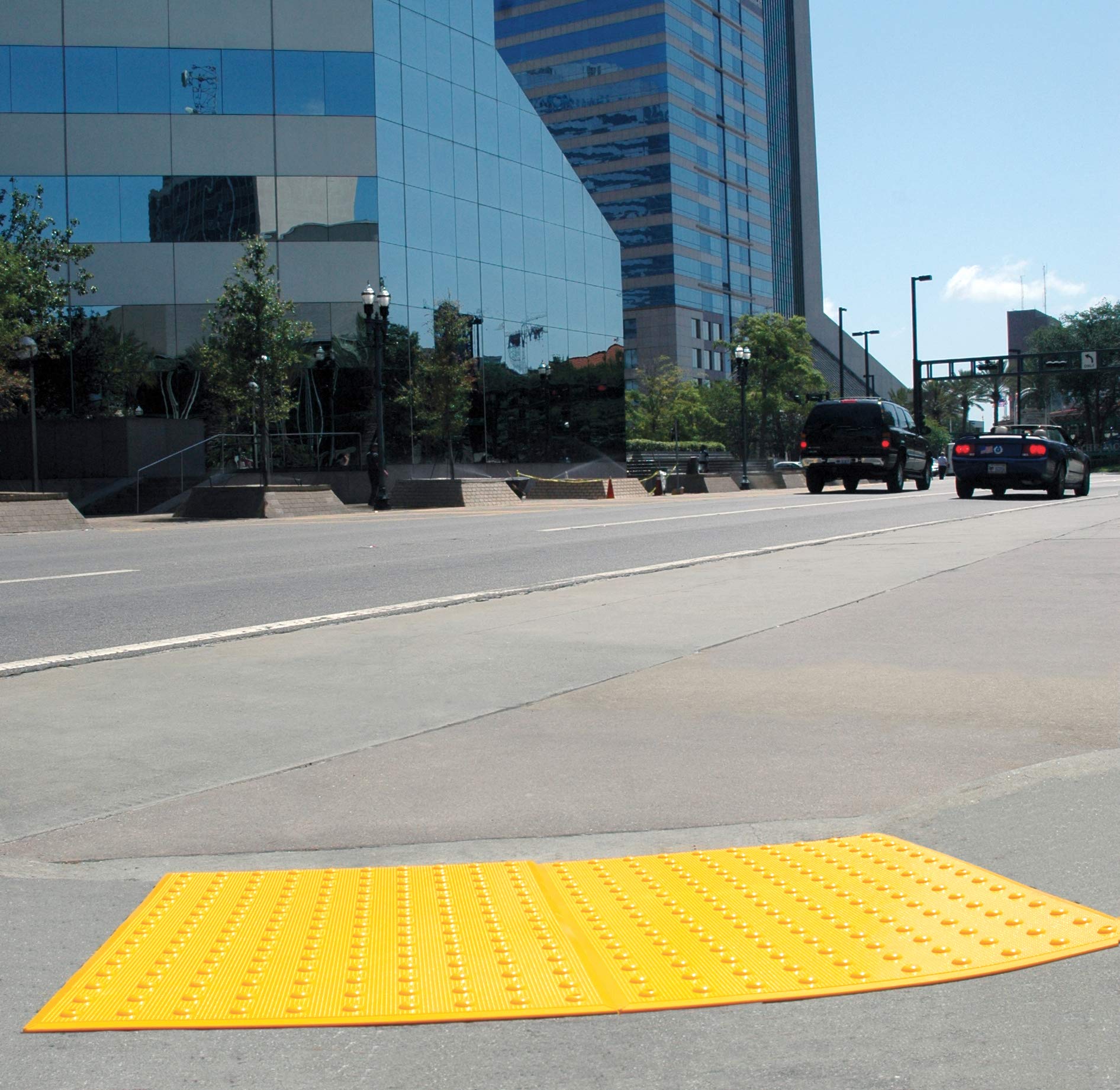 UltraTech 0753 Urethane Retrofit Ultra-ADA Warning Pad with Raised Truncated Dome Design, 3' Length x 2' Width, Yellow (00753)