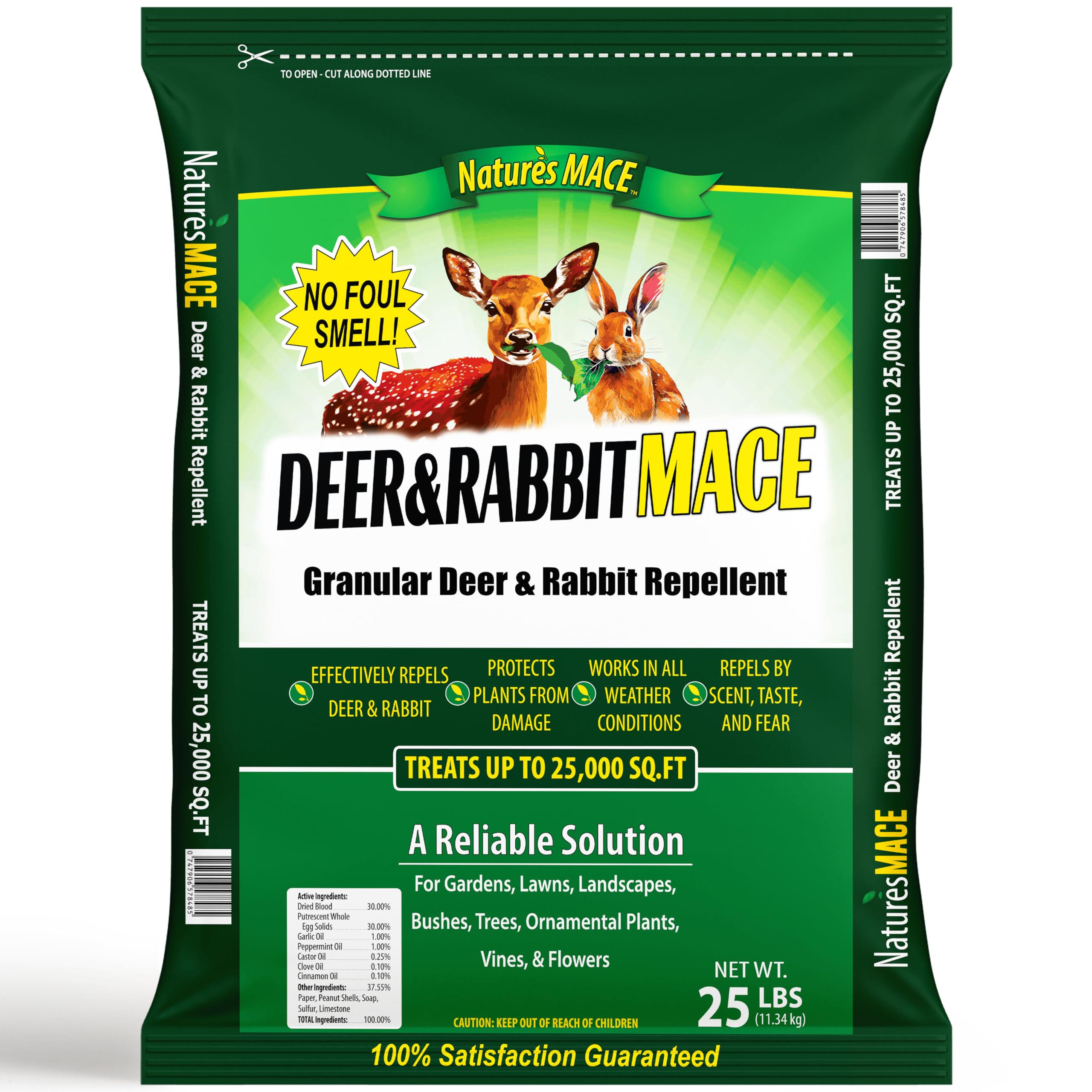 Nature's Mace Deer &amp; Rabbit Repellent 25 lb Granules