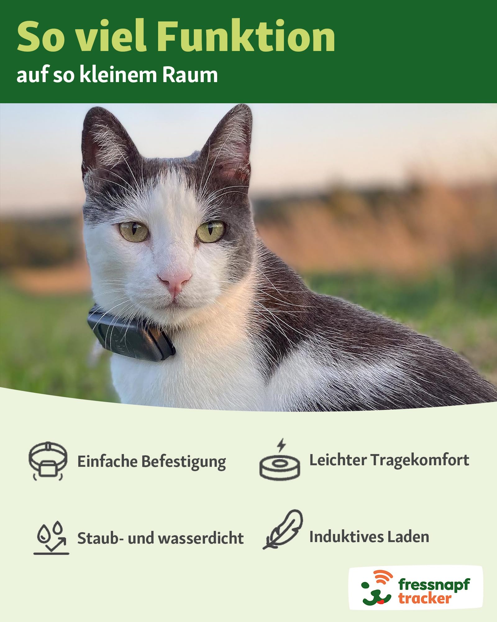 Fressnapf GPS Tracker per gatti | 2a generazione | senza ABO | localizzazione senza limiti di distanza | monitoraggio delle attività | funzione salute | design adatto ai gatti