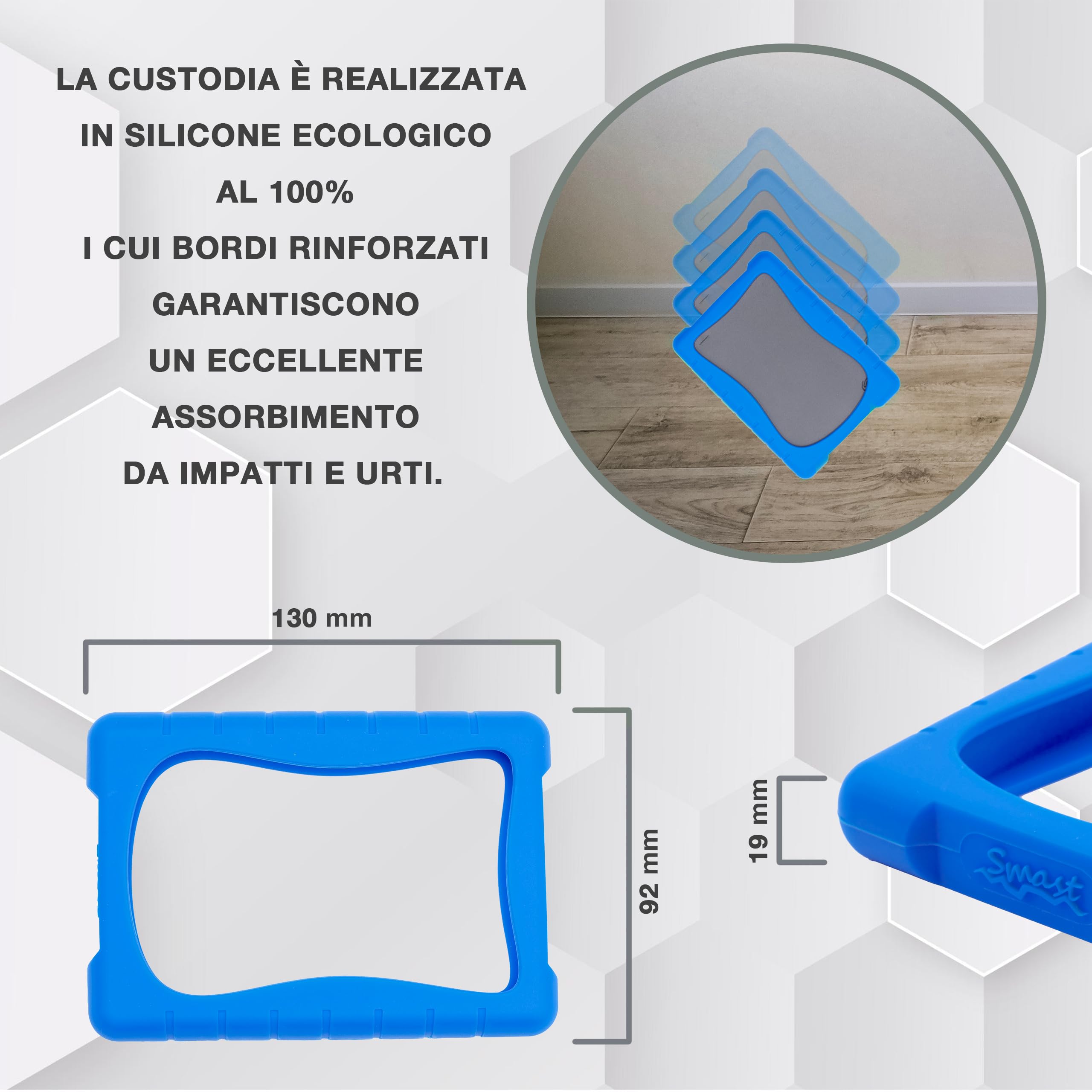 Smast Coque Disque Dur Externe 2.5" Silicone Antichoc Orange - Protection Samsung Seagate
