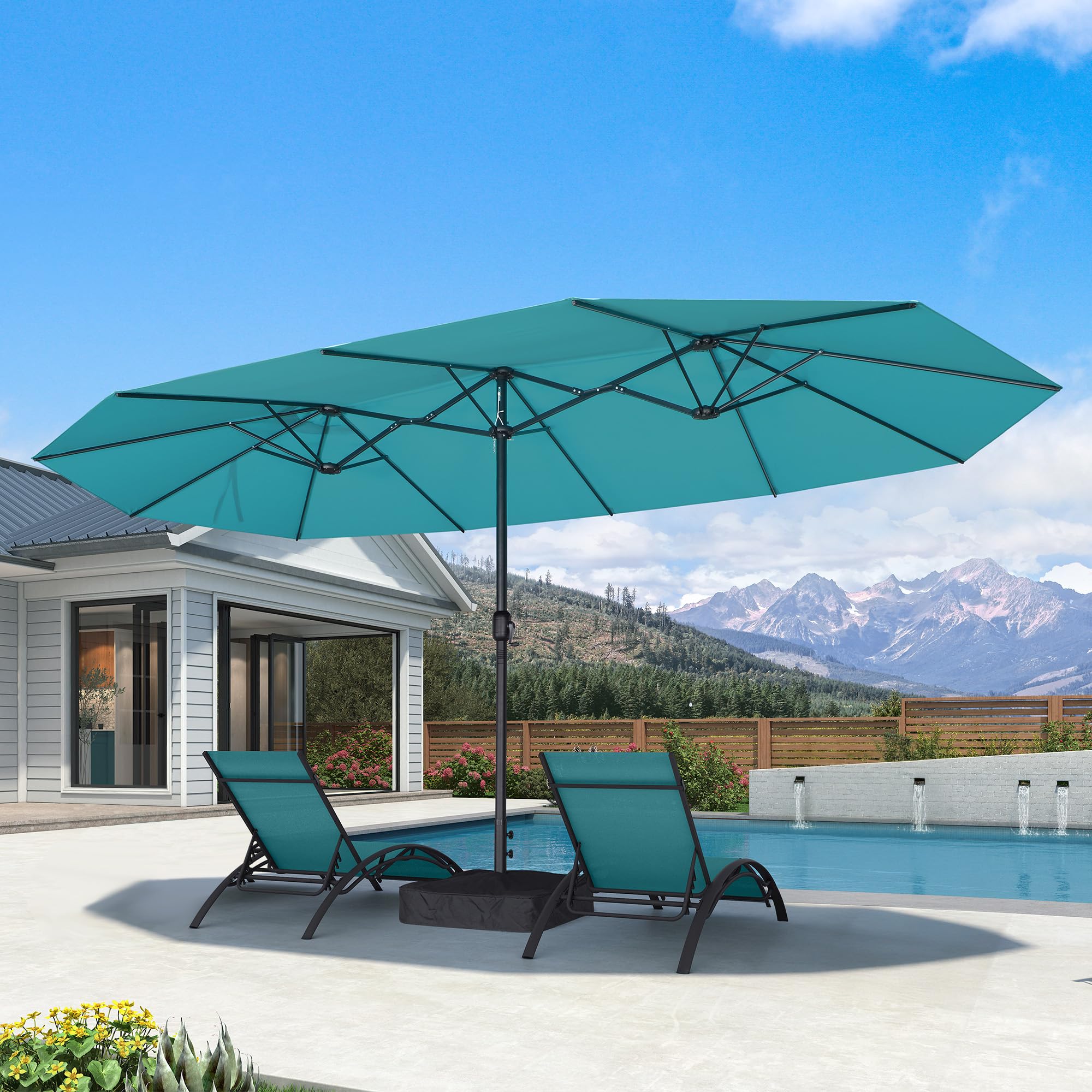 PURPLE LEAF 15ft Patio Market Umbrella