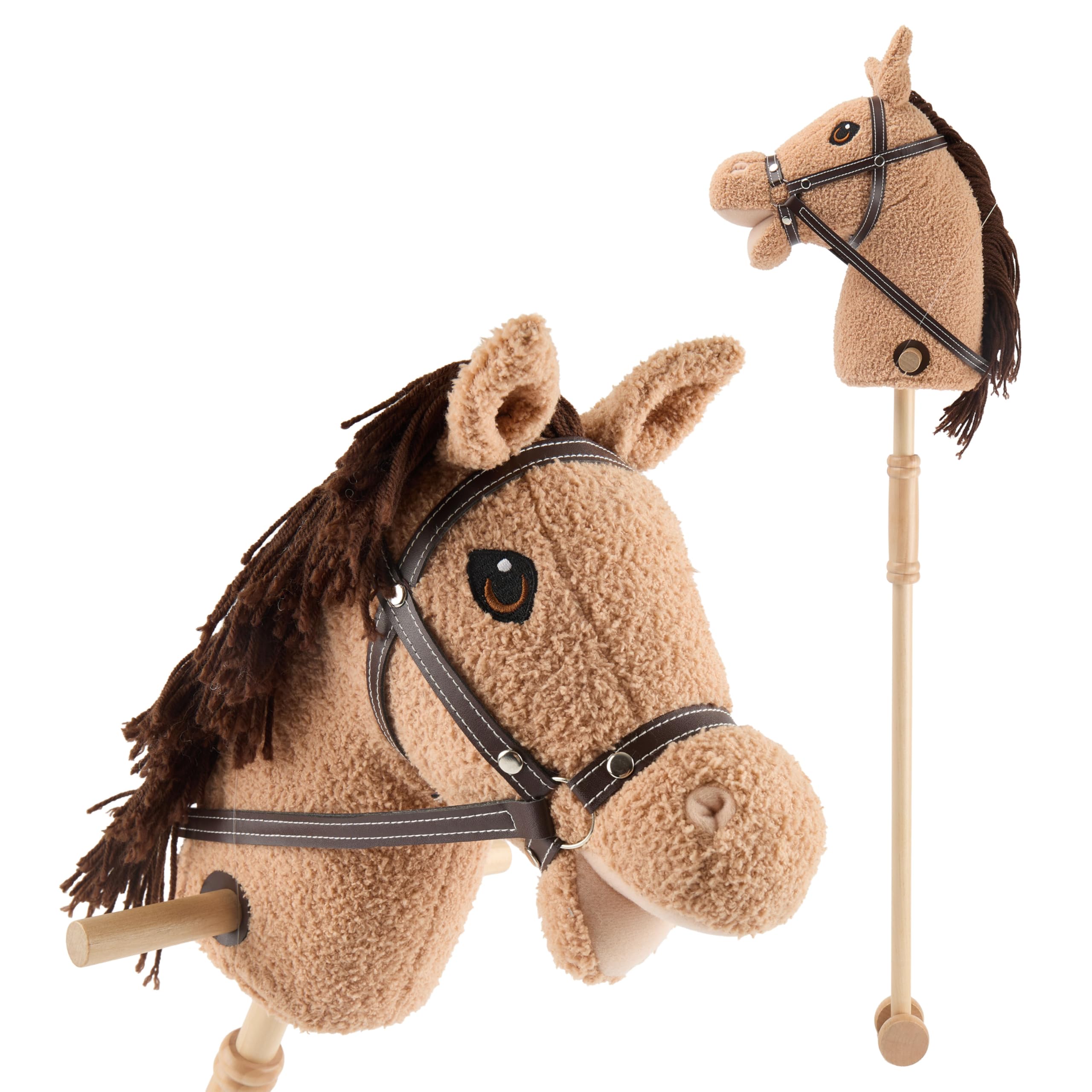 Bieco Steckenpferd Kinder Hazel, personalisiert | Hobby Horse Pferde | Steckenpferd Rollen Holz Pferd Stab | Stock Pferde Schöne Steckenpferde für Kinder Stockpferd personalisierbar