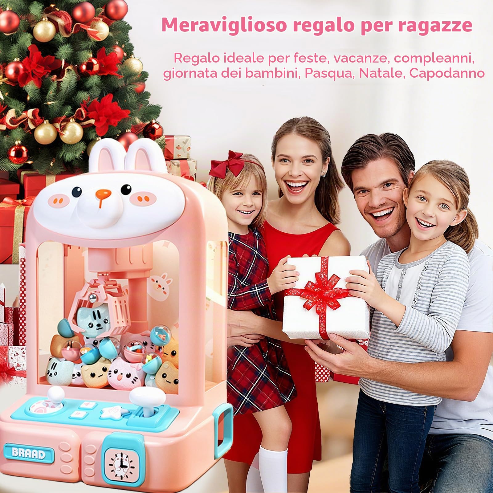 Candy Grabber Claw Macchina Per Bambini Piccola Macchina Per Afferrare Caramelle Distributore Di Dolciumi Gioco Di Presa, Regalo Festivo Per Feste Di Compleanno E Natale Delle Bambine