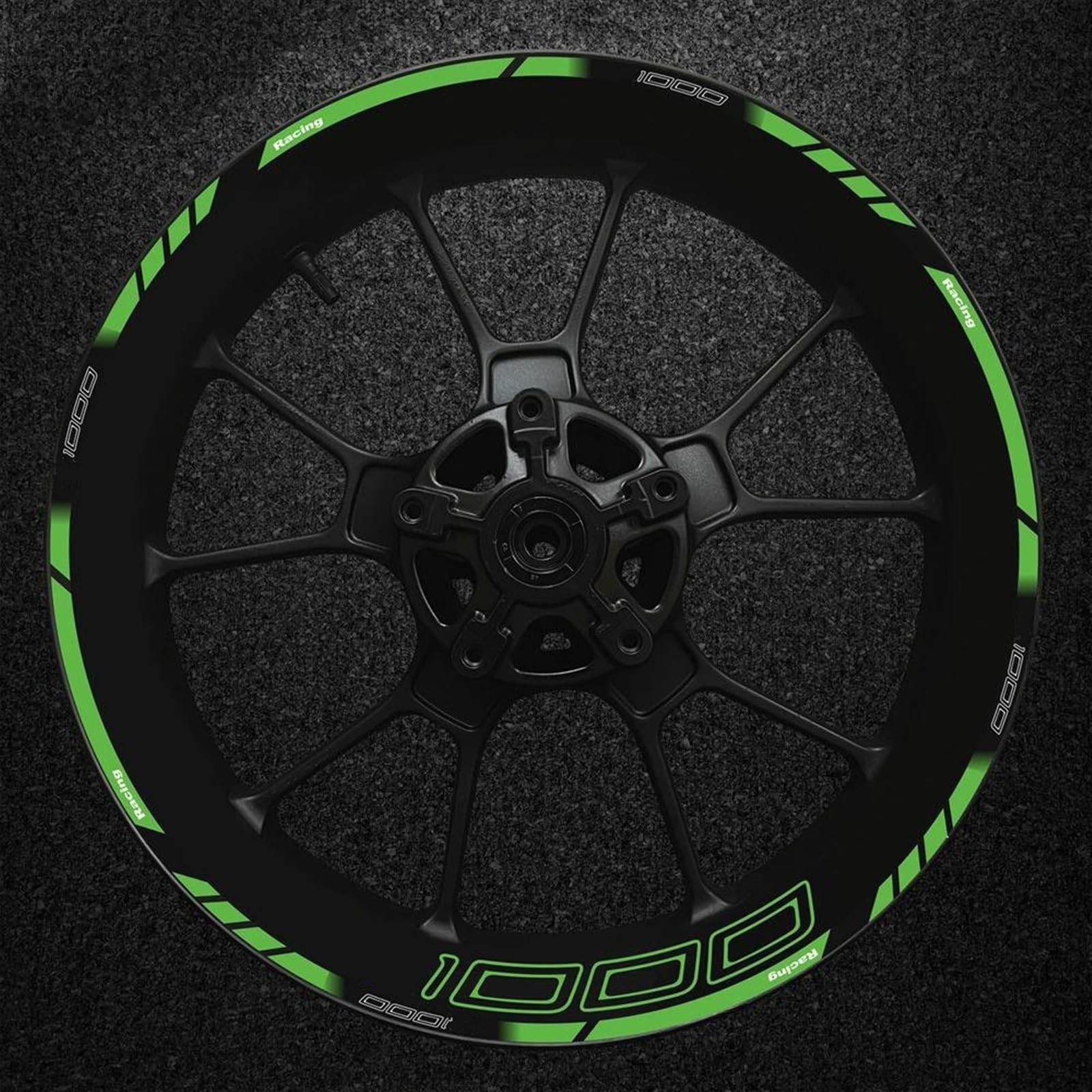 Motorcycle Rim 17 Inch Wheel Hub Decal Reflective Sticker for Kawasaki for Z1000 Trim Wheel Rim Sticker(Color1)