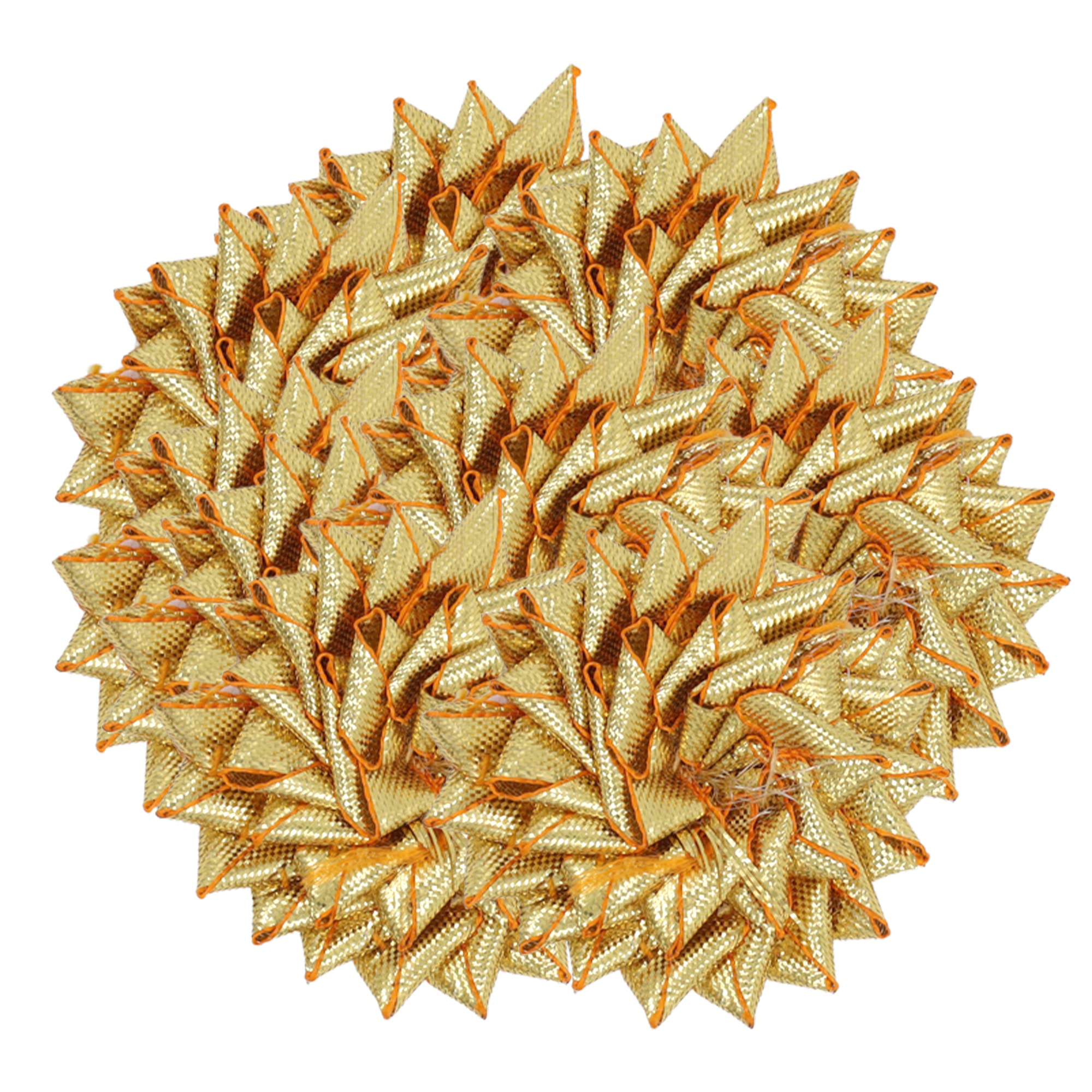 Decorama Gota Patti Flowers for Decoration & Craft Making Appliques Patches - Gold Pack of 10 | Gota Patti Flowers Applique, Patches for Suits, Kurti & Lehnga Decoration - 50mm Each 2