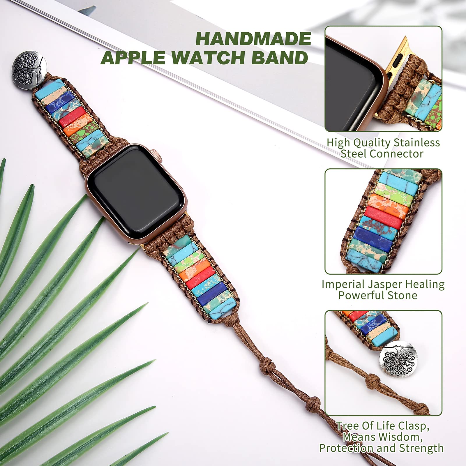 CHARMINGO Boho Bracelet Compatible with Apple Watch Band Beaded 38mm40mm41mm 42mm44mm45mm Women - Image 3