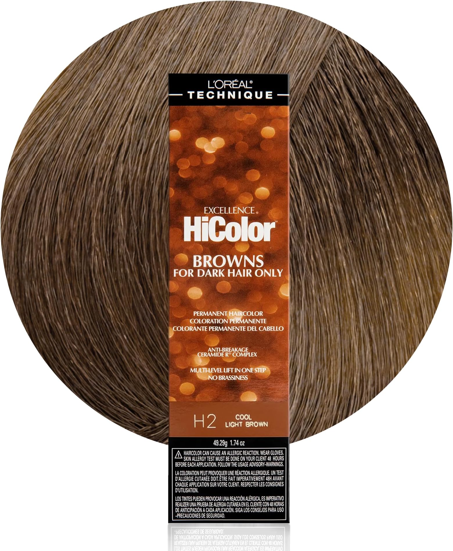 L'Oréal Technique HiColor Browns & Blondes Permanent Hair Color - Lifts Dark Hair in One Step, No Brassiness, Rich, Smooth Creme Formula, Intense, Long-Lasting Color