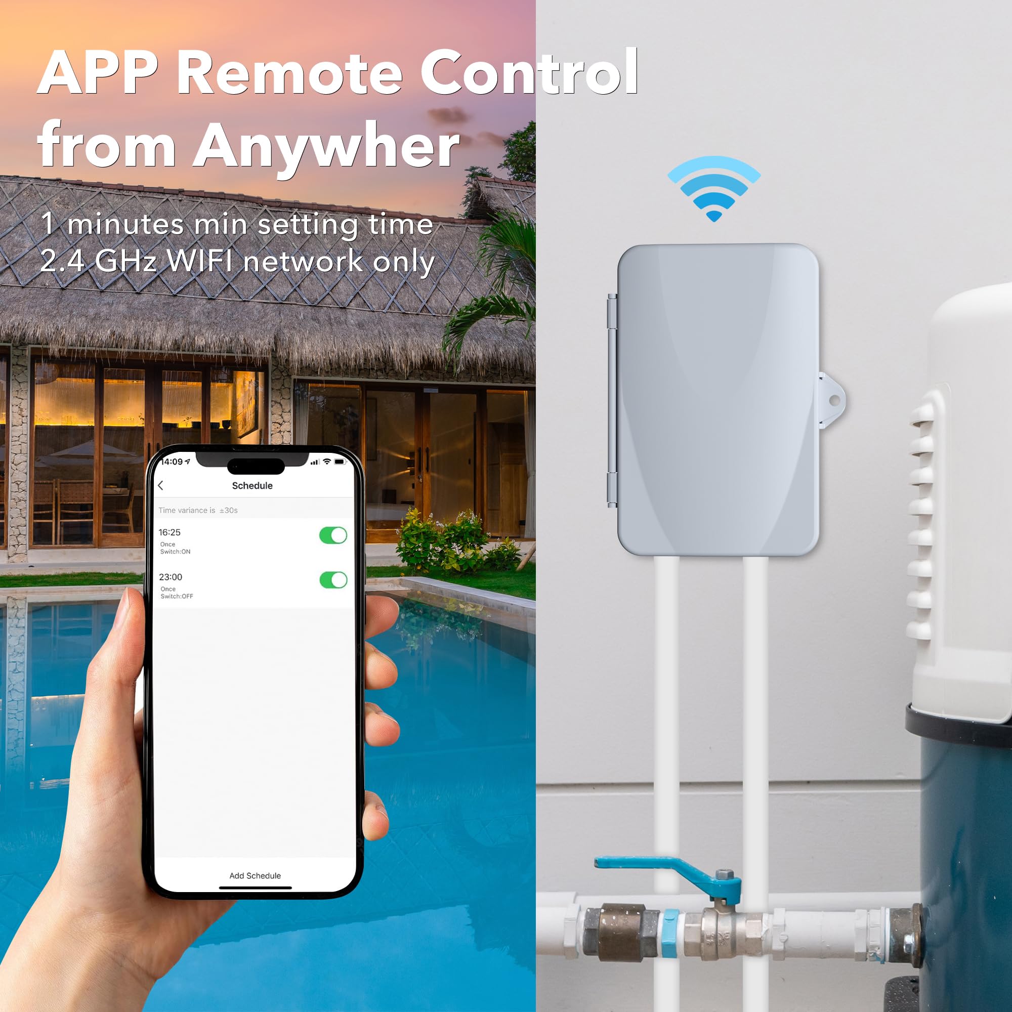 Outdoor Smart WiFi Pool Pumpe Timer Schalter