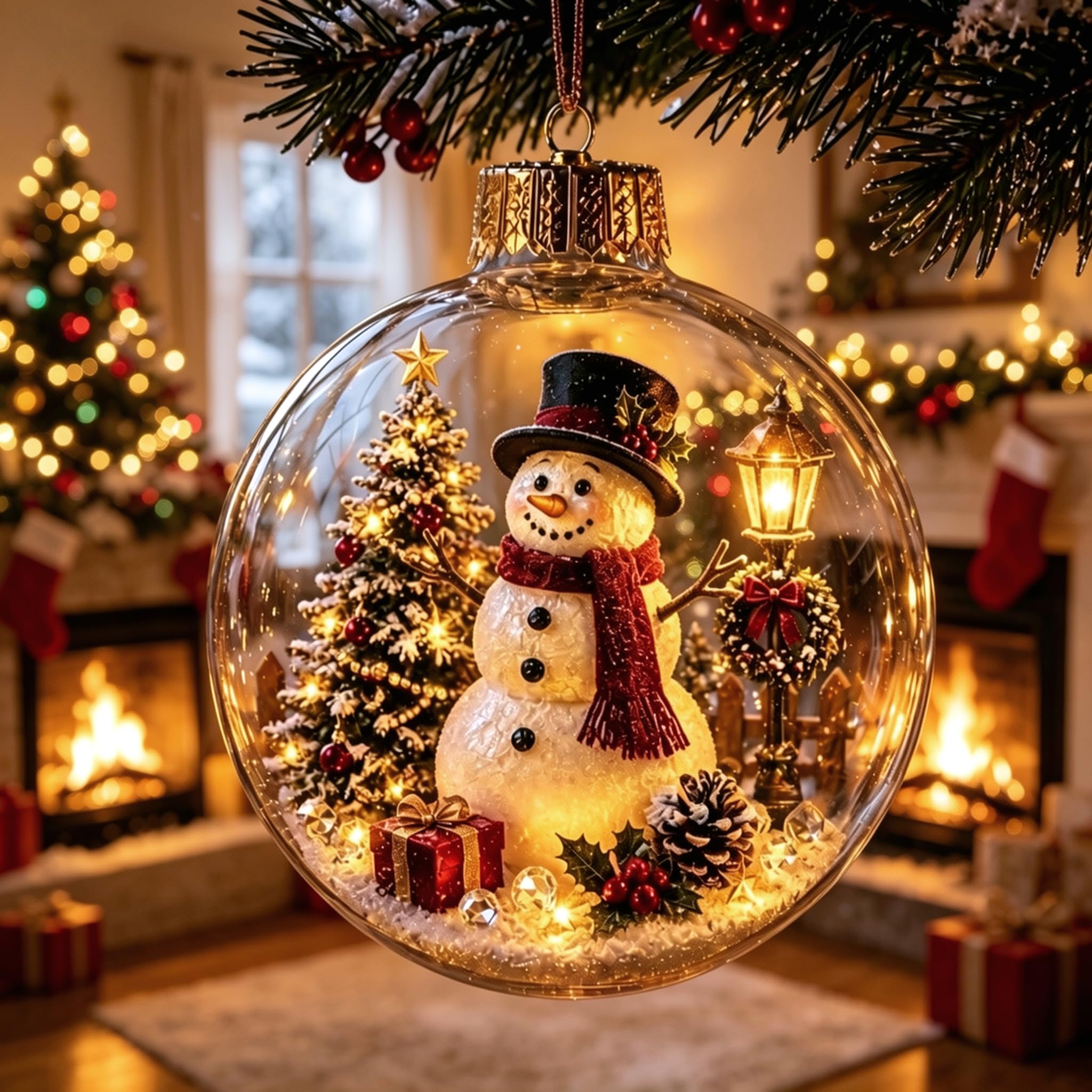 Glowing Christmas Story Ornament,Christmas Ornaments Glowing Holiday Scene — image 1