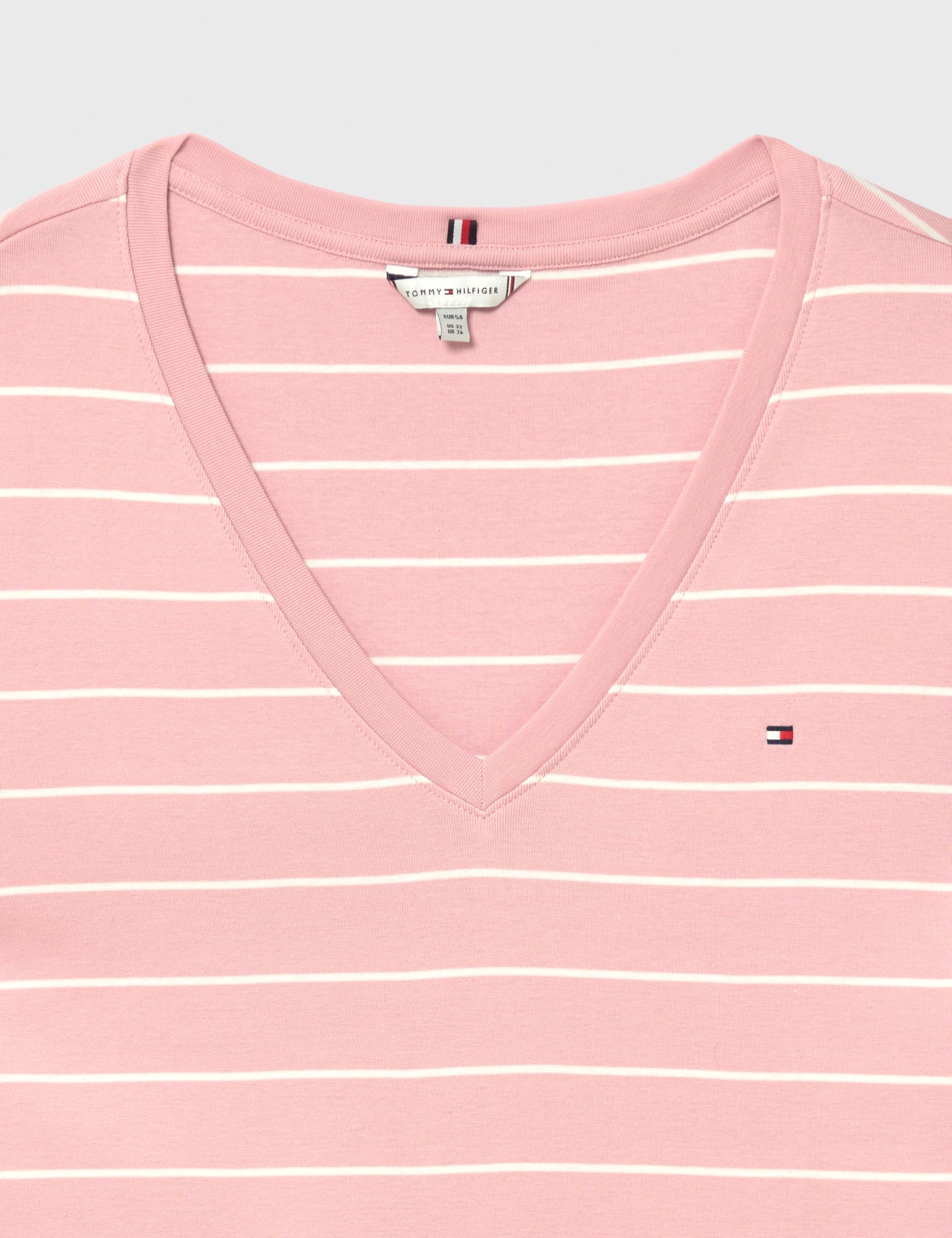Tommy Hilfiger Camiseta de Manga Corta Mujer Slim Fit Cody con Cuello de Pico