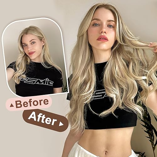 Miniatura 5 de ALXNAN Extensiones de cabello con alambre invisible con alambre transparente, tamaño ajustable, 4 clips seguros, extensiones de cabello largo