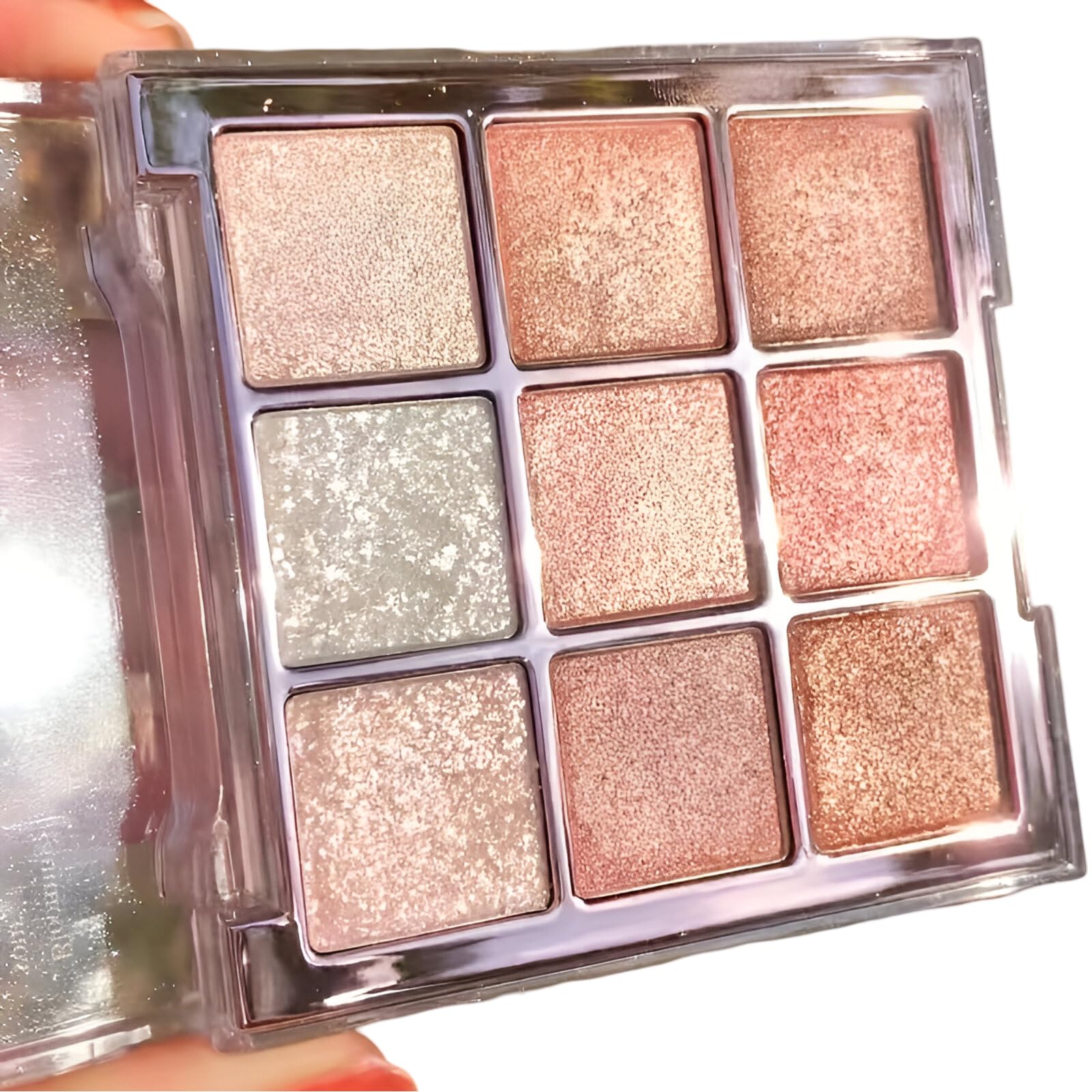 9-Color Eyeshadow Palette, Shimmery & Matte Finishes in Brown & Multicolor Tones for Daily Glam & Party Looks