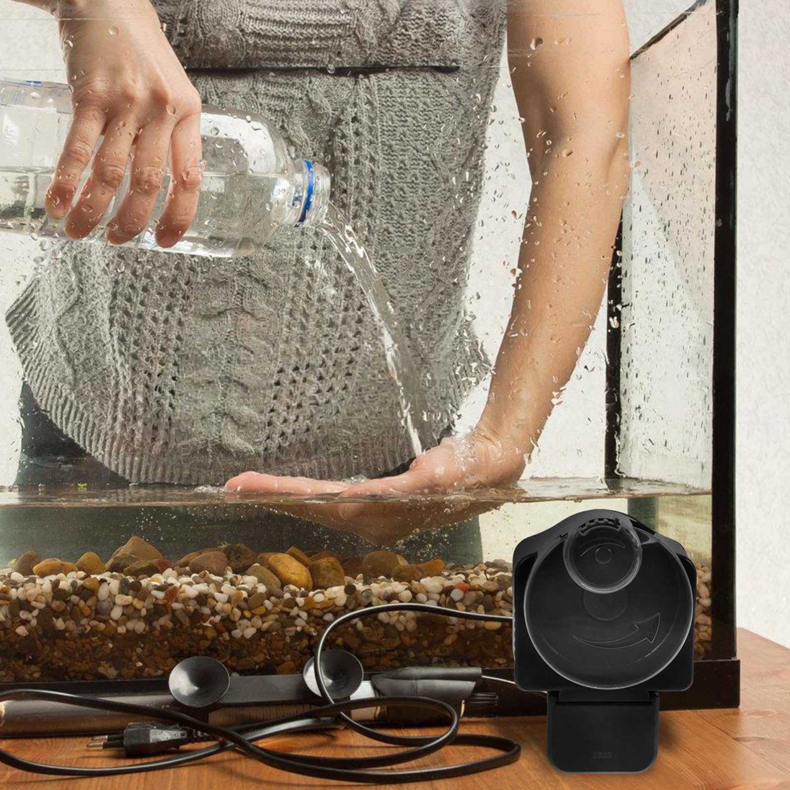 VICASKY Distributeur Automatique pour Poissons Aquarium sans Piles Distribuant Nourriture Précisément