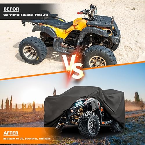 Miniatura 5 de COVERVIN - Cubierta impermeable para ATV de servicio pesado, protección contra lluvia y sol para todo clima, cubierta para quad de 4 ruedas para