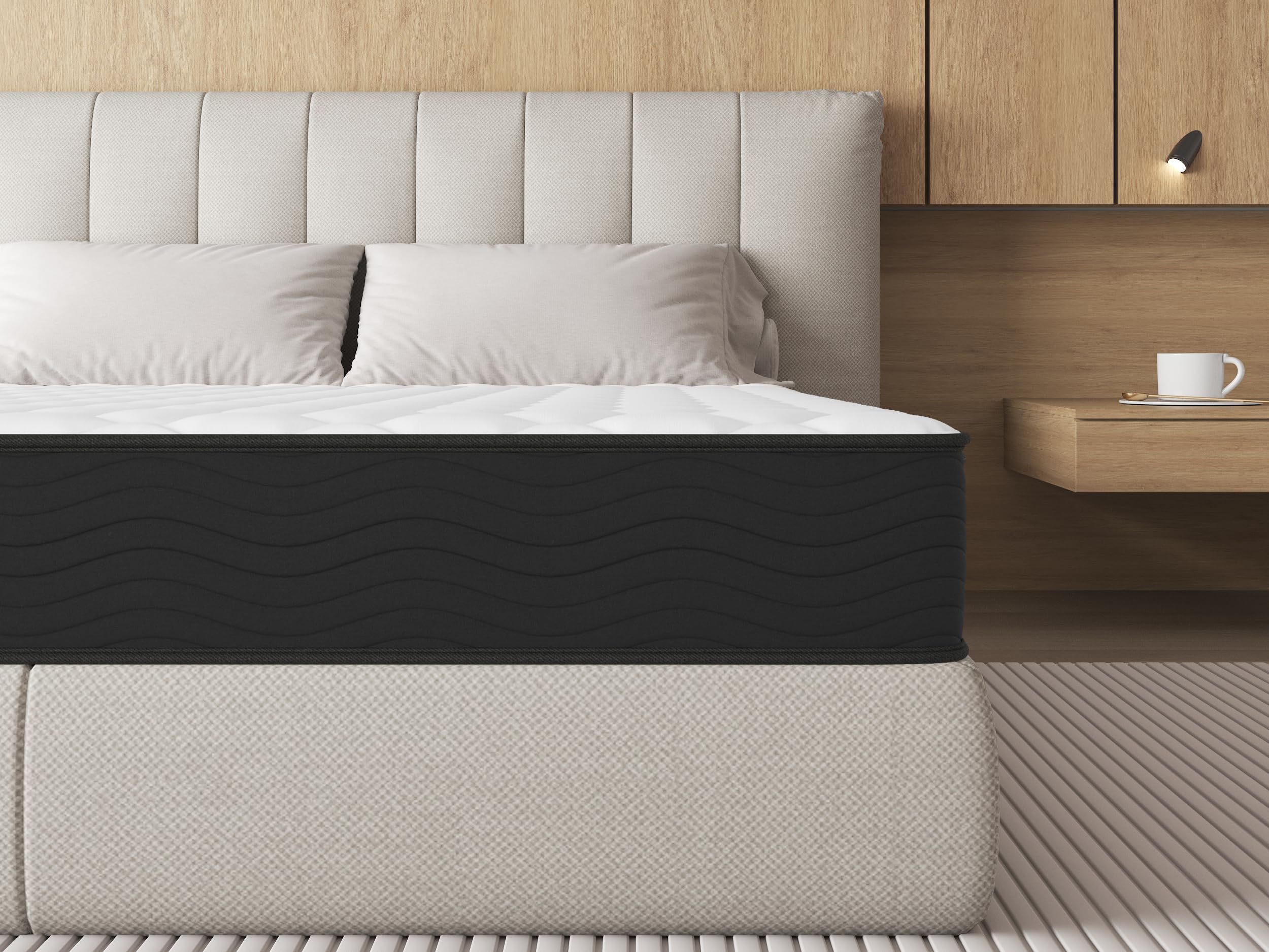 Matelas 140x200 12 cm epaisseur, Zones de Confort en Mousse à Mémoire de Forme, Moelleux et Respirant (140x200x12CM)