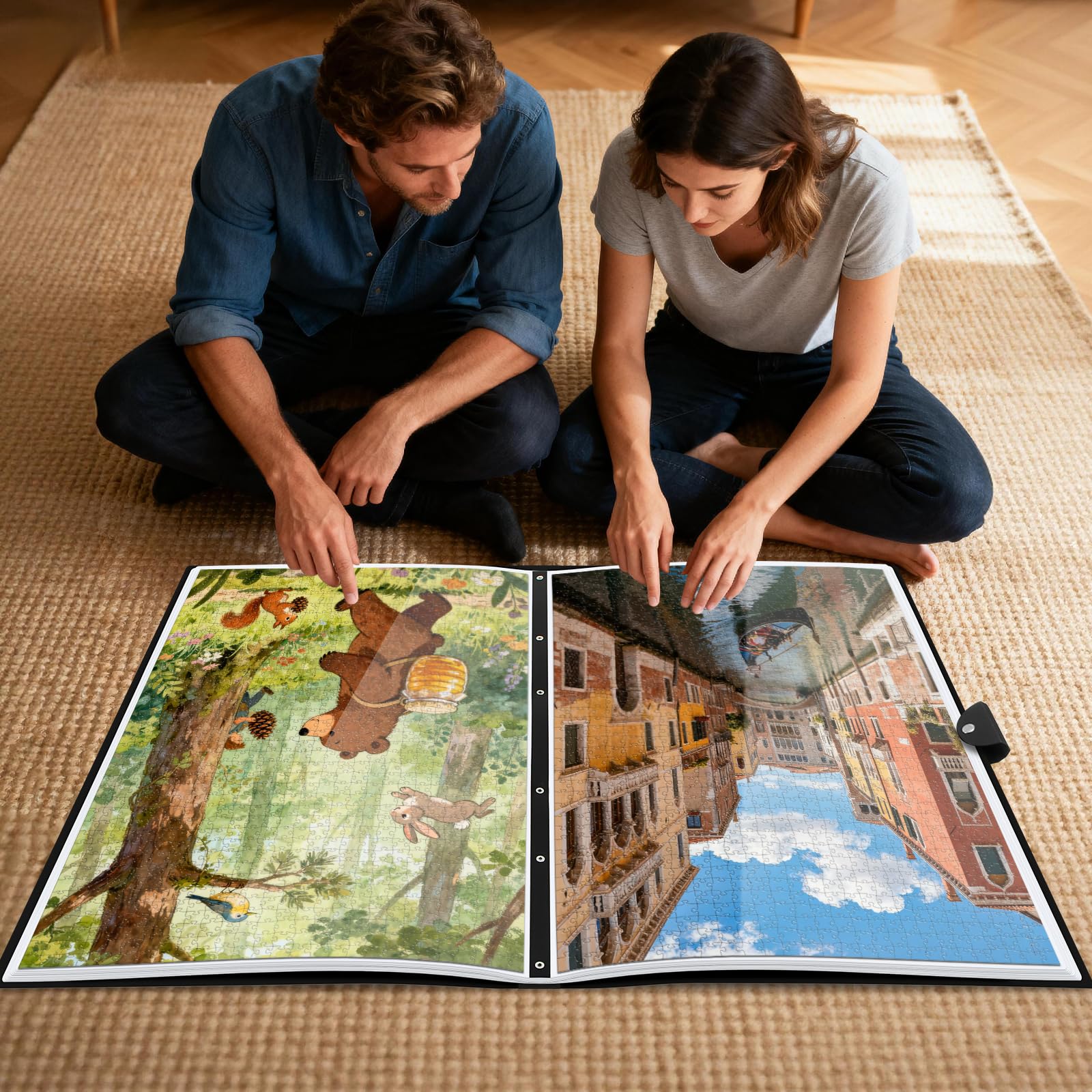 Carpeta de Almacenamiento de Rompecabezas para 1000 Piezas, Guarda Puzzles de Gran Capacidad Portátil con 26 Bolsillos, Accesorios para Puzzle de los Puzzles