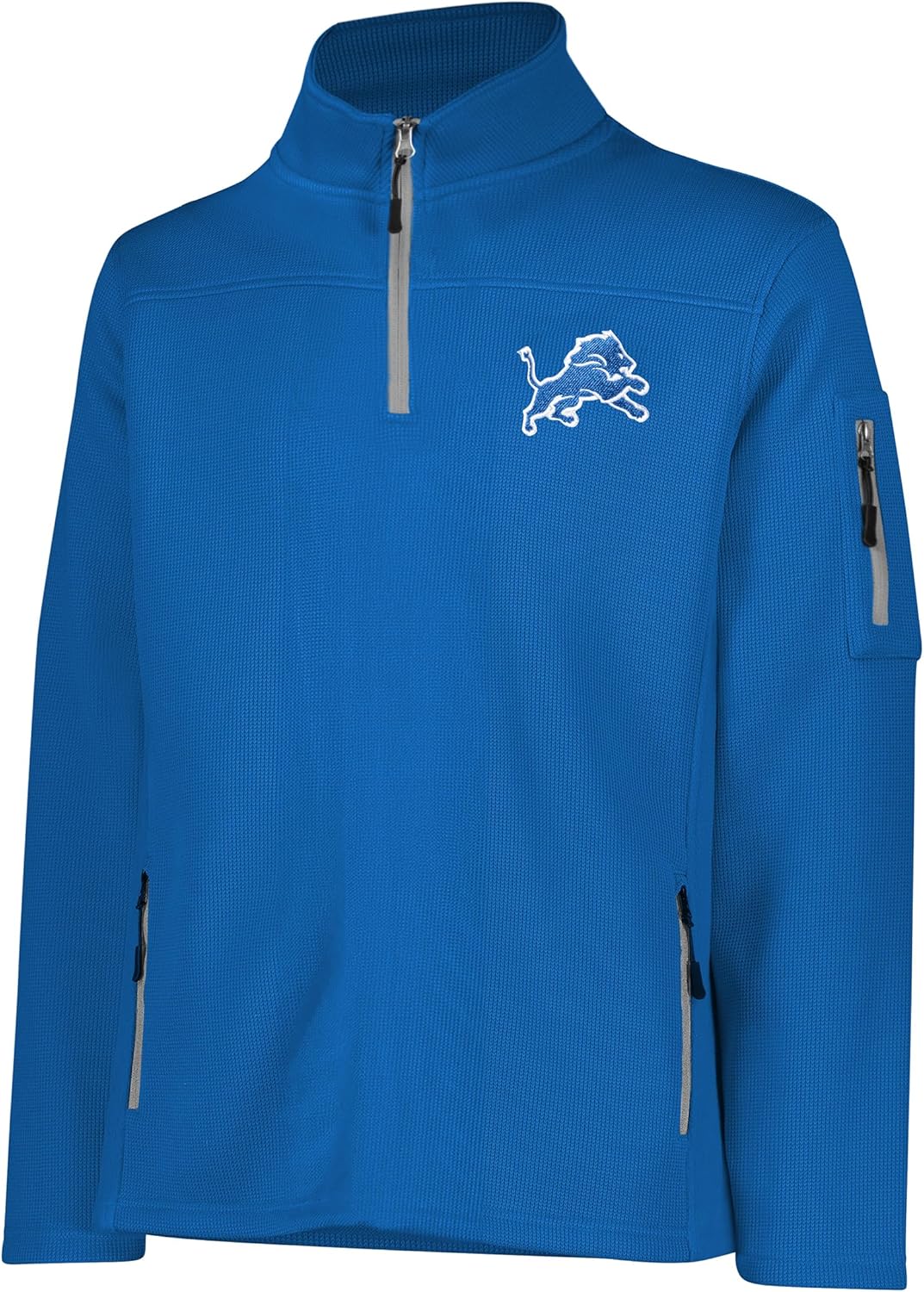 Ultra Game Men's NFL Official Super Soft Quarter-Zip Sweatshirt with Zipper Pockets