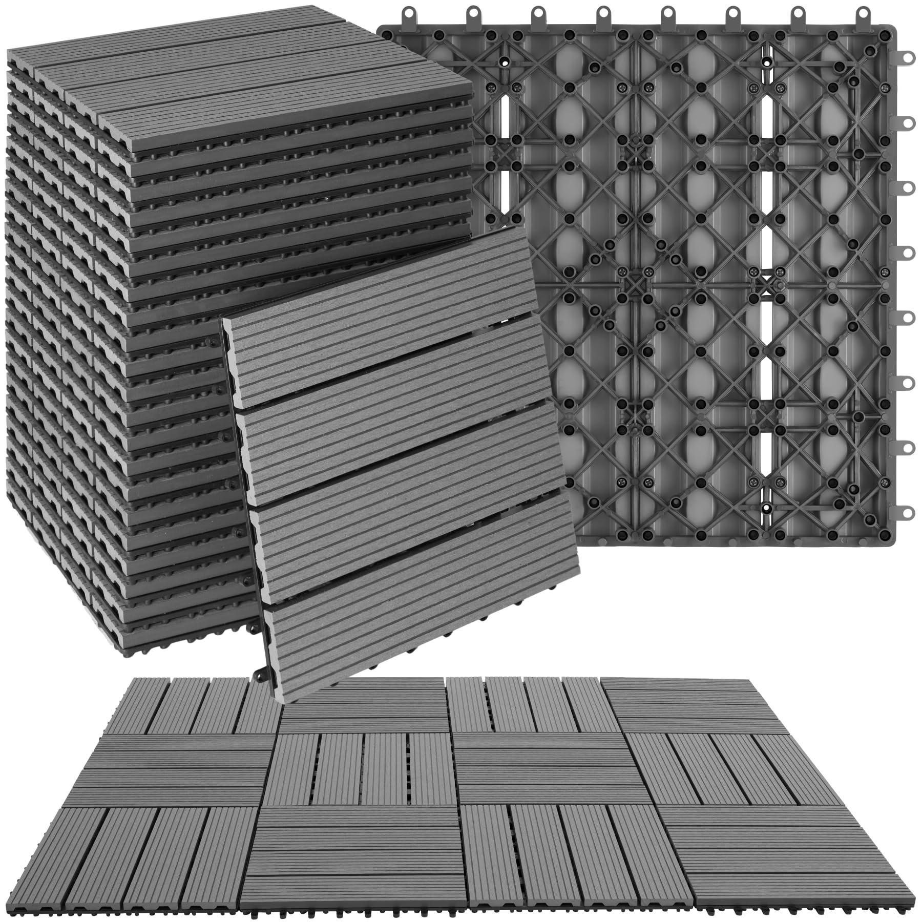 tectake® WPC Holzfliesen