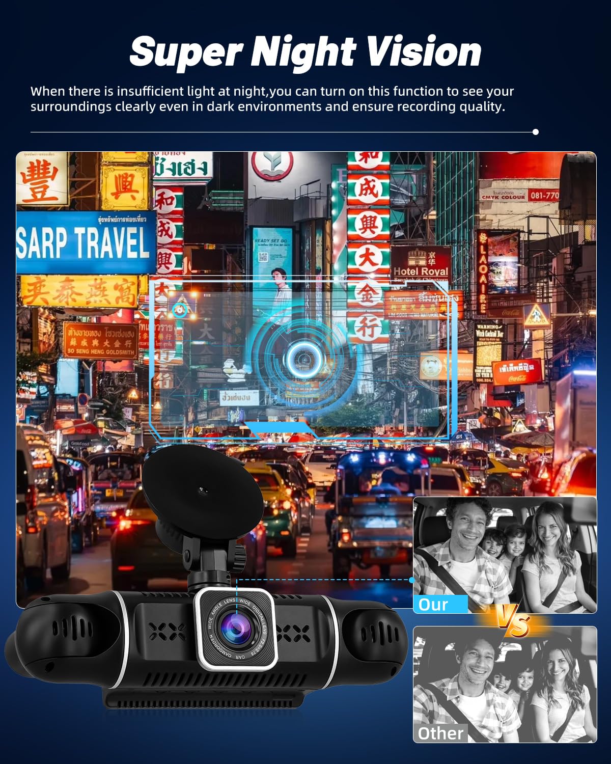 NHOPEEW Cámara para salpicadero WiFi 2K de 3 Pulgadas, 4 Canales, 360° + 1080P Interior Izquierda y Derecha + cámara Trasera, cámara para salpicadero con Sensor G, visión Nocturna, grabación en Bucle