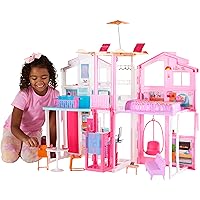 Barbie - La Casa a 3 piani, playset con ascensore e altalena