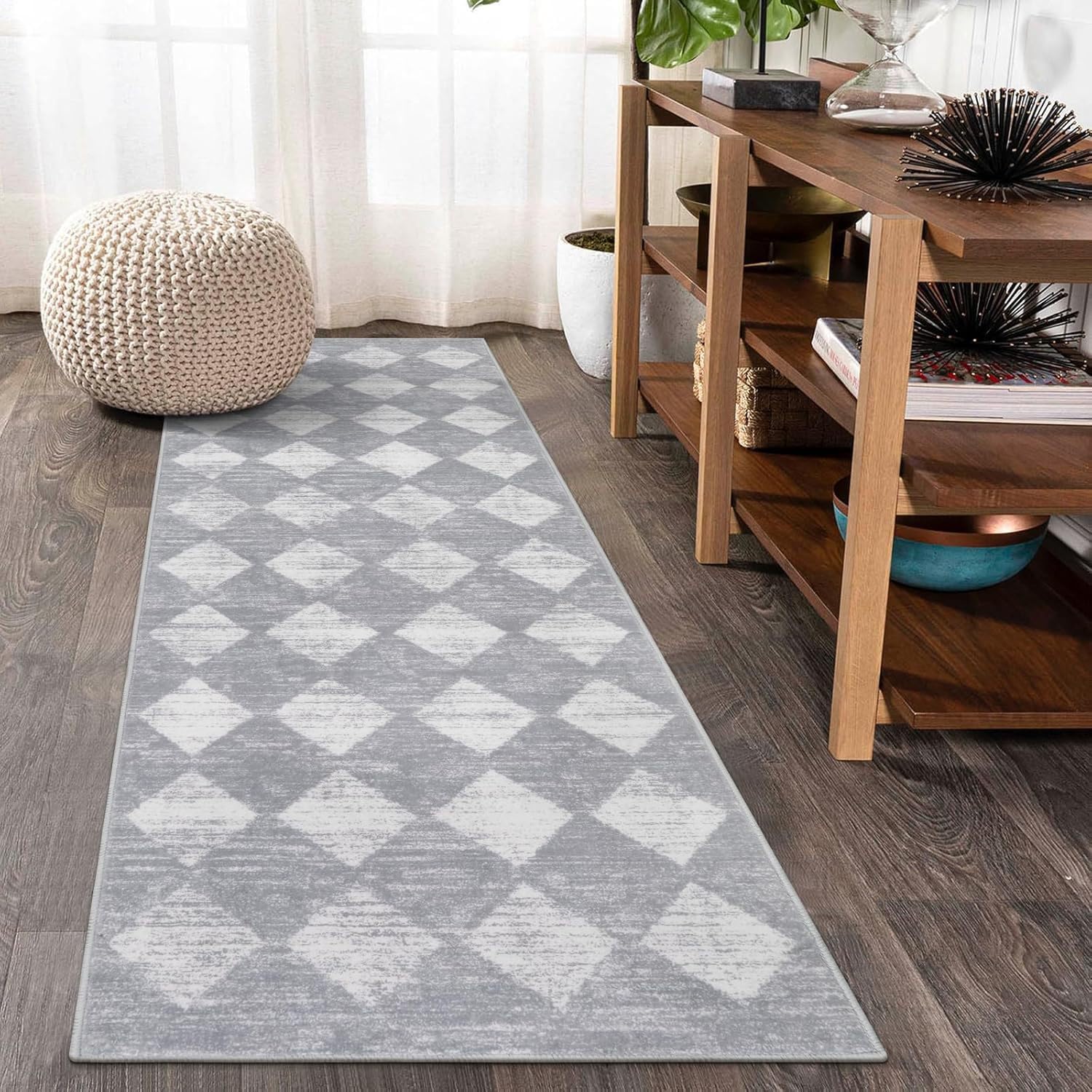 Siunwdiy Carpet Runners for Hallways Long Non-Slip Washable 140 x 310 cm Runner Rug Hallway Kitchen Hall Bedroom Living Room, Modern Doormat Rug Corridor Anti-slip Indoor Floor Mat Width 60cm - 179cm