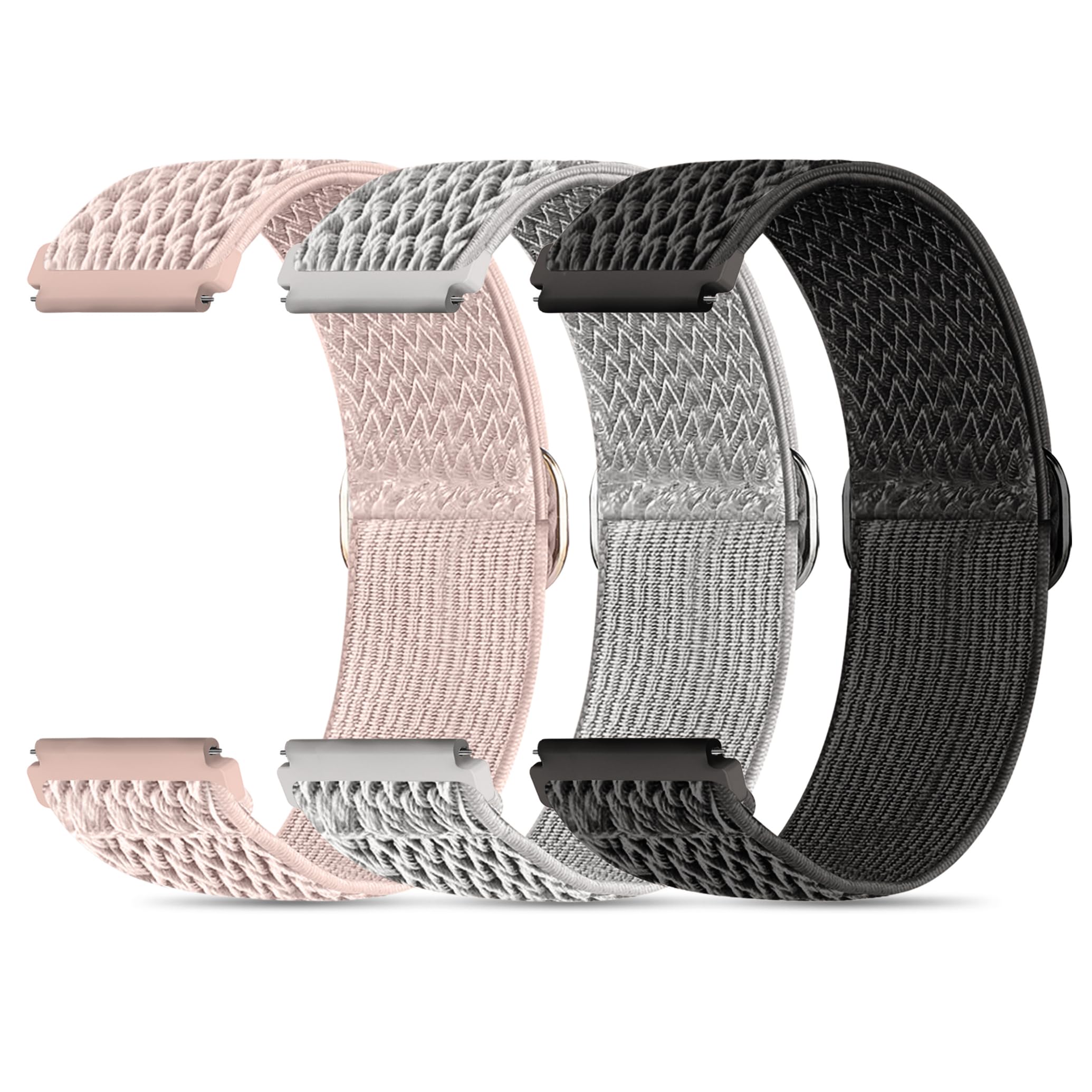 Veryfit Lot de 3 bracelets de rechange réglables en nylon élastique pour montre intelligente IDW13 IDW16 IDW19 IDW26 IDW28