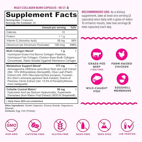 Vista 15 de Polvo de péptidos de colágeno hidrolizados para mujeres, adelgazante multicolágeno Burn Ultimate Beauty Complex con ácido hialurónico vitamina C