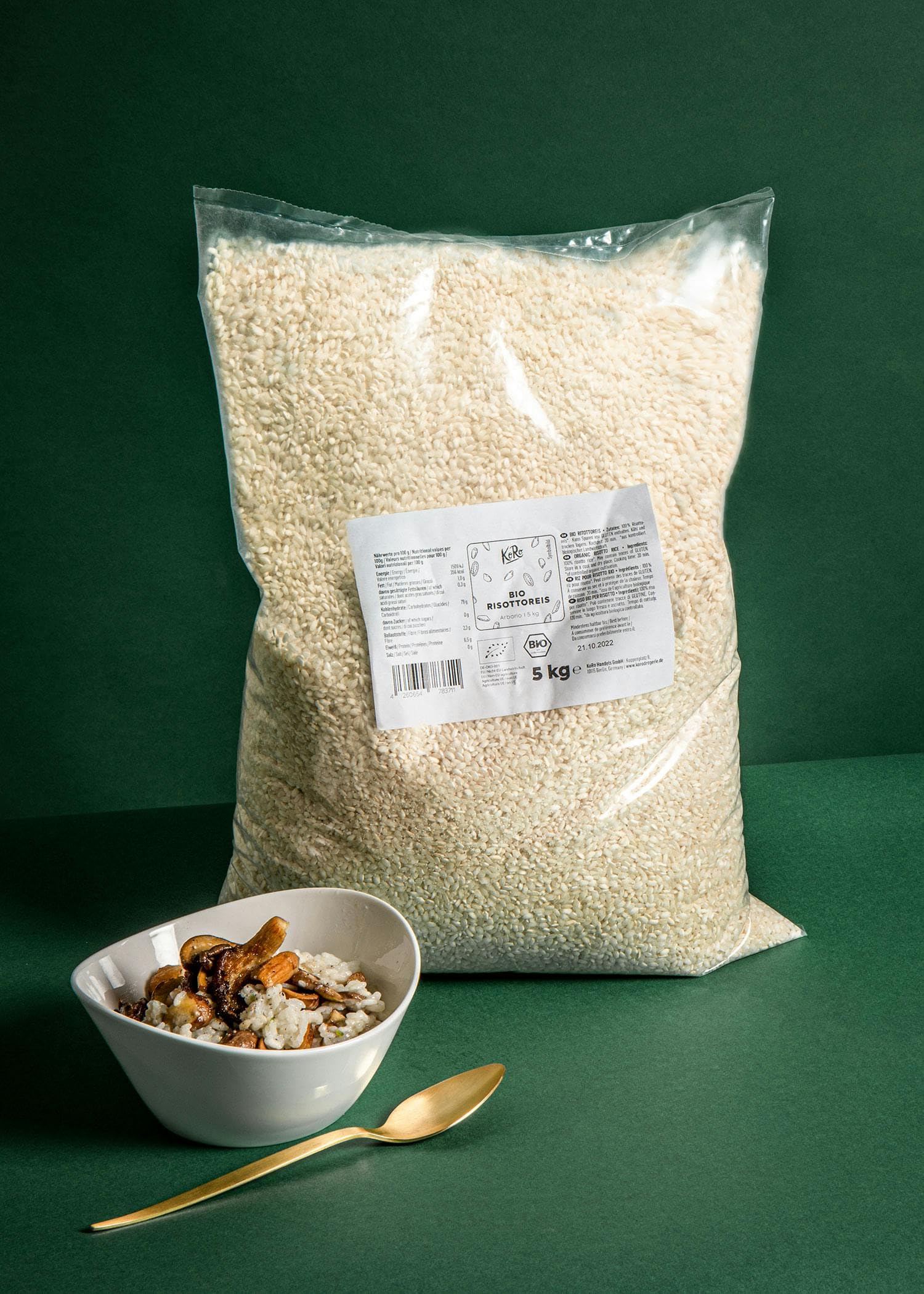 KoRo - Riz à risotto bio 5 kg - qualité supérieure - issu de l'agriculture biologique - grand format