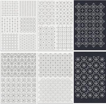 14Pcs Modern Geometric Water Soluble Hand Sewing Stabilizers