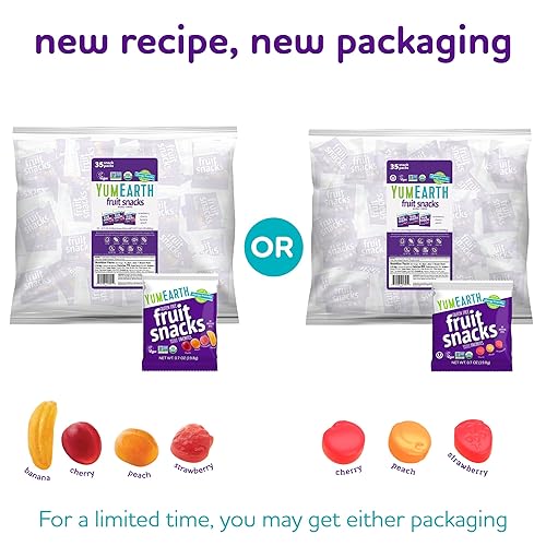 Miniatura 2 de YumEarth Snacks de frutas orgánicas (paquete de 35)  Paquetes de aperitivos de 0.7 onzas, aptas para alérgicos, sin gluten, sin OMG, sin tintes