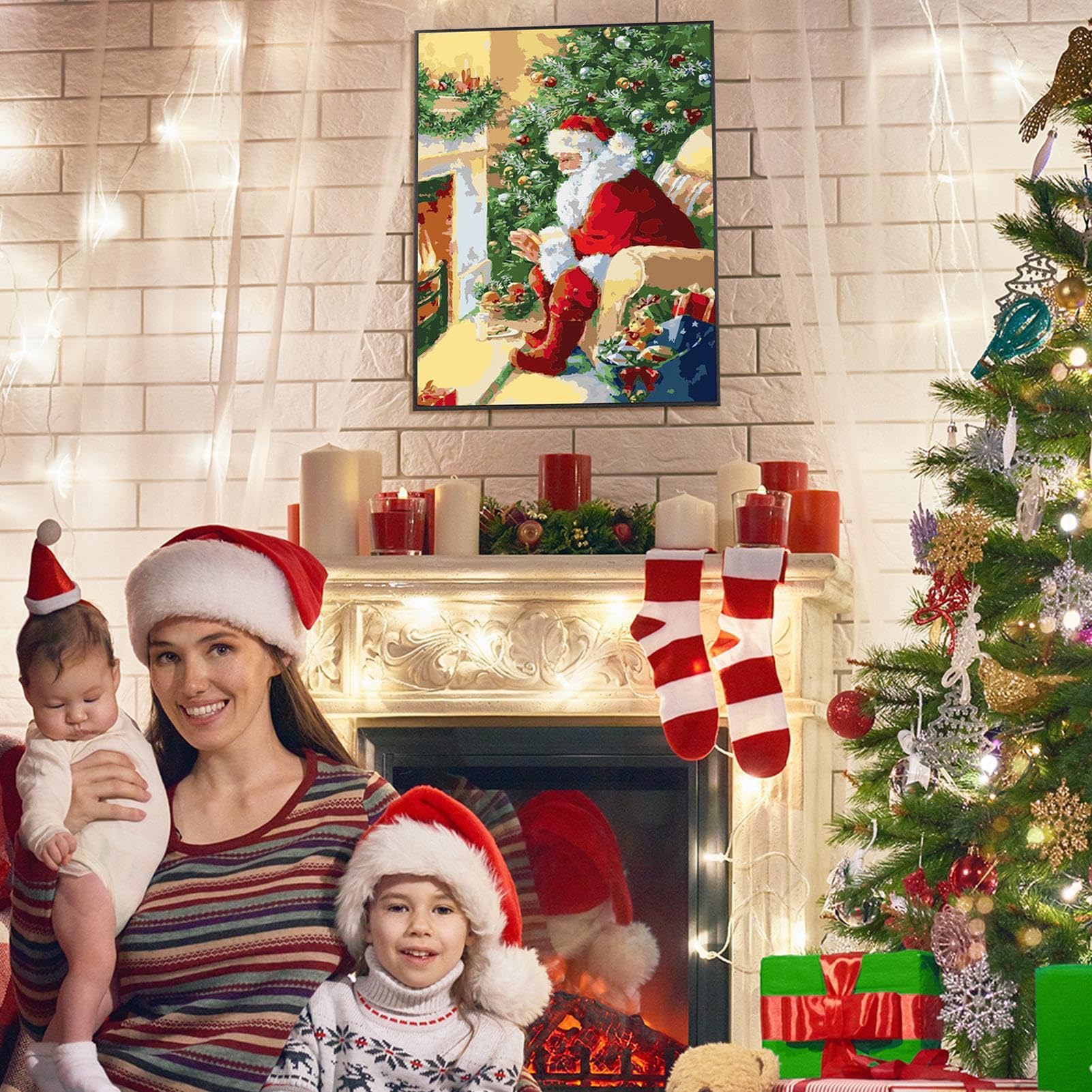 Amazon.co.jp: Nkmujil クリスマスウォールアートペインティング Amazon.co.jp: Nkmujil クリスマスウォールアートペインティング