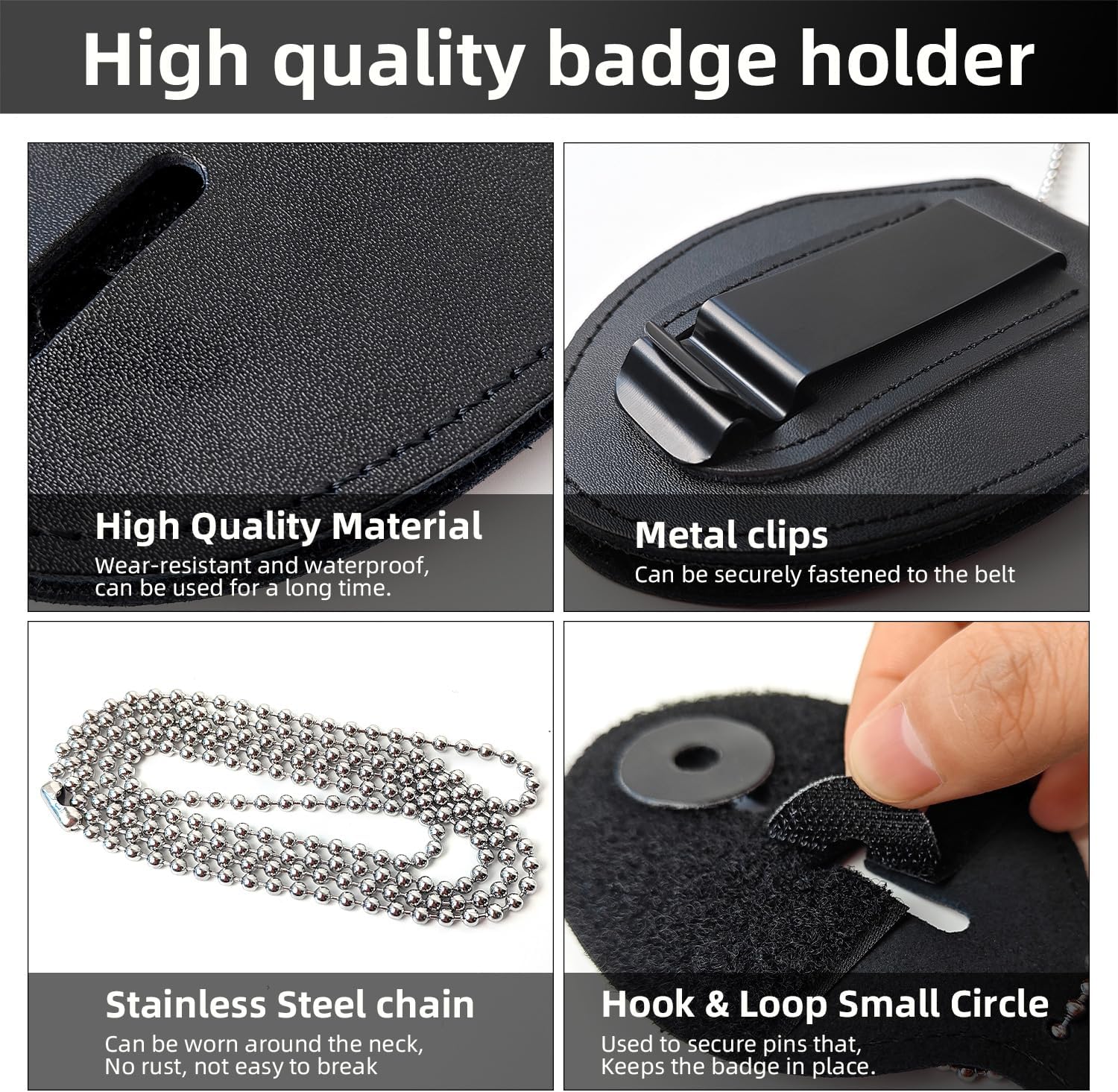 WILDREEDS Badge, Standard Leather Shield Case with, Suitable for Dress Up, Role Play-Silver