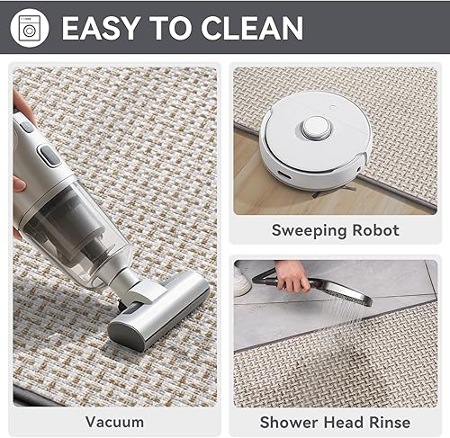 Miniatura 5 de Tapete para puerta de interior, 36 x 60 pulgadas, resistente a la suciedad y absorbente, tapete de goma antideslizante, fácil de limpiar, tapete de