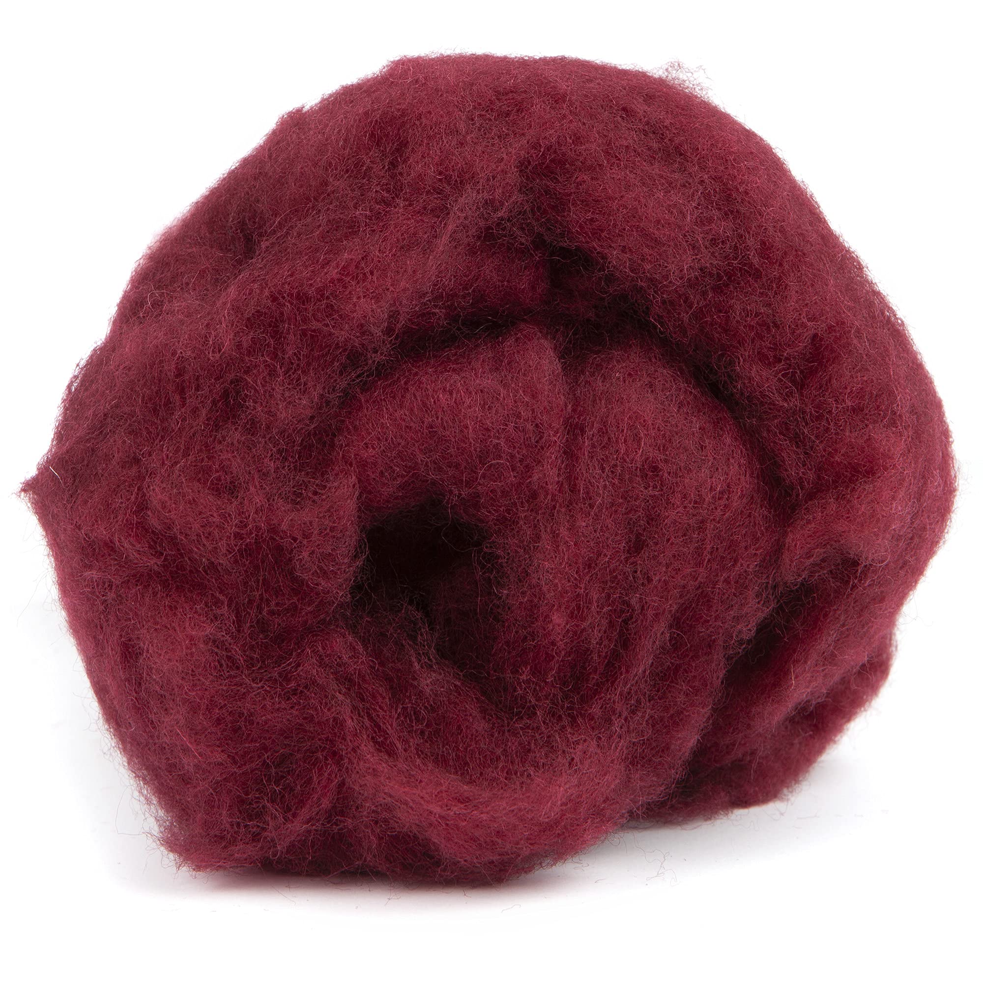 Maori Wool Carded Batting for Needle Felting, 3.5 oz, Plum