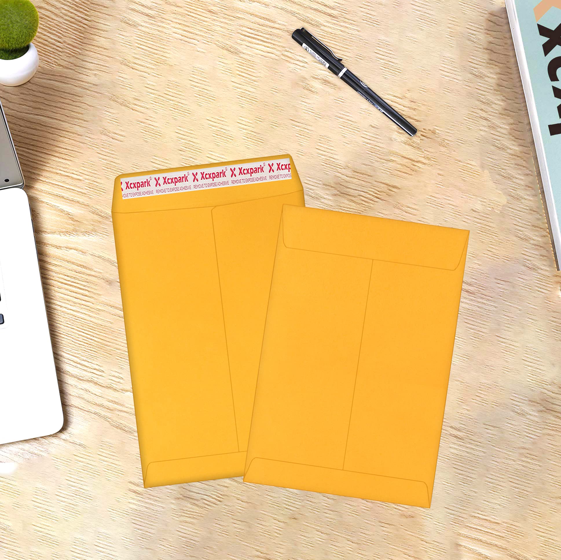 Xxcxpark Sobres de seguridad autoadhesivos de 6 x 9 pulgadas, 250 sobres pequeños de papel kraft marrón para cartas, correo, almacenamiento y organización (marrón)