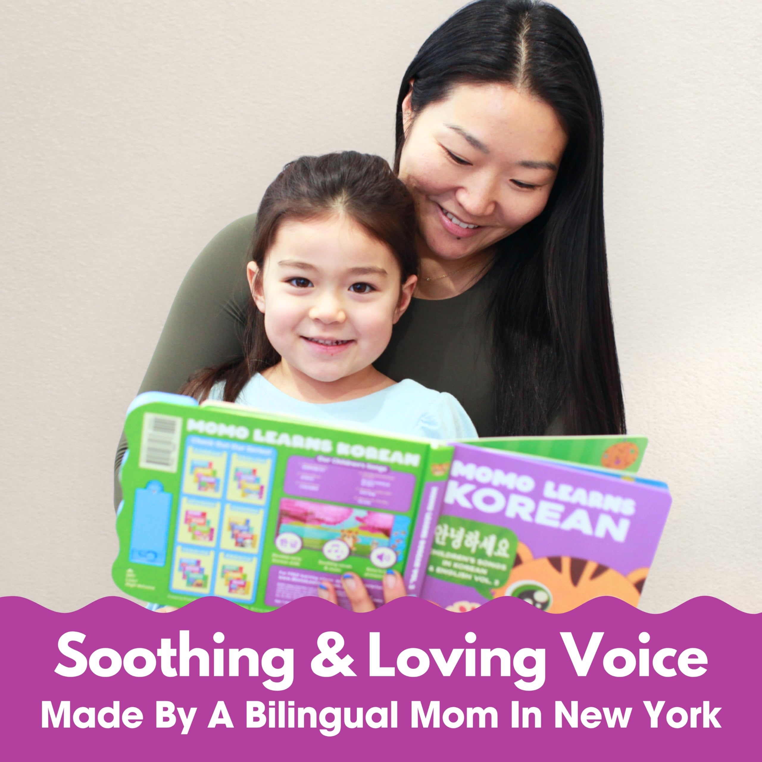 Koreanisches Babybuch für Kinder, Momo Learns Korean Vol. 3, zweisprachige koreanische Babybücher für Babys und Kleinkinder, Kinderbrettbuch mit Hangul-Alphabet, ersten Wörtern, Lernkarten und Liedern