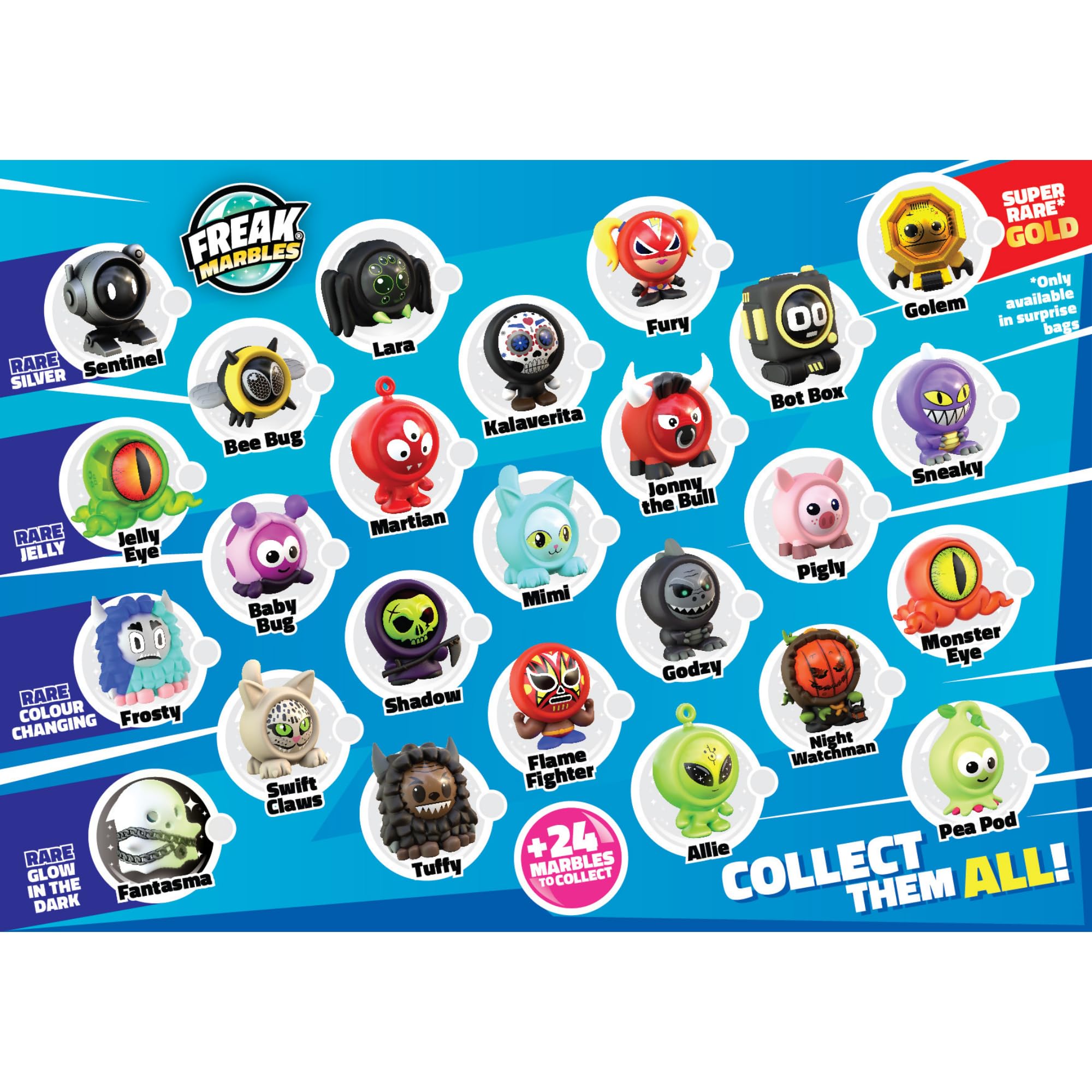 Freak Marbles Totem Pack C, 6 kolorowych kulek z jego projektami w grze, z czego 1 to Rzadko. Zbieraj, baw się i udostępniaj dzieci w wieku od 4 lat