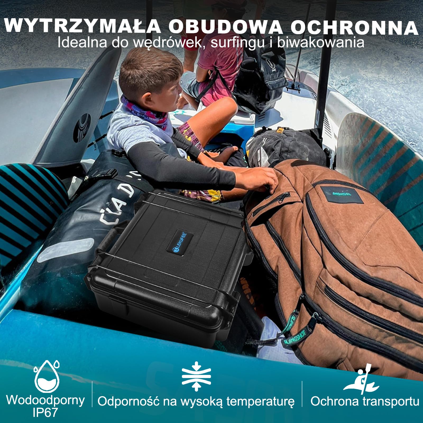 Lekufee Wodoodporna Twarda Obudowa do DJI Flip Drone(RC N3), Fly More Combo, DJI RC 2 /N2, Baterie (9 szt.), Stacja Ładowania i Inne Akcesoria (Tylko Obudowa)