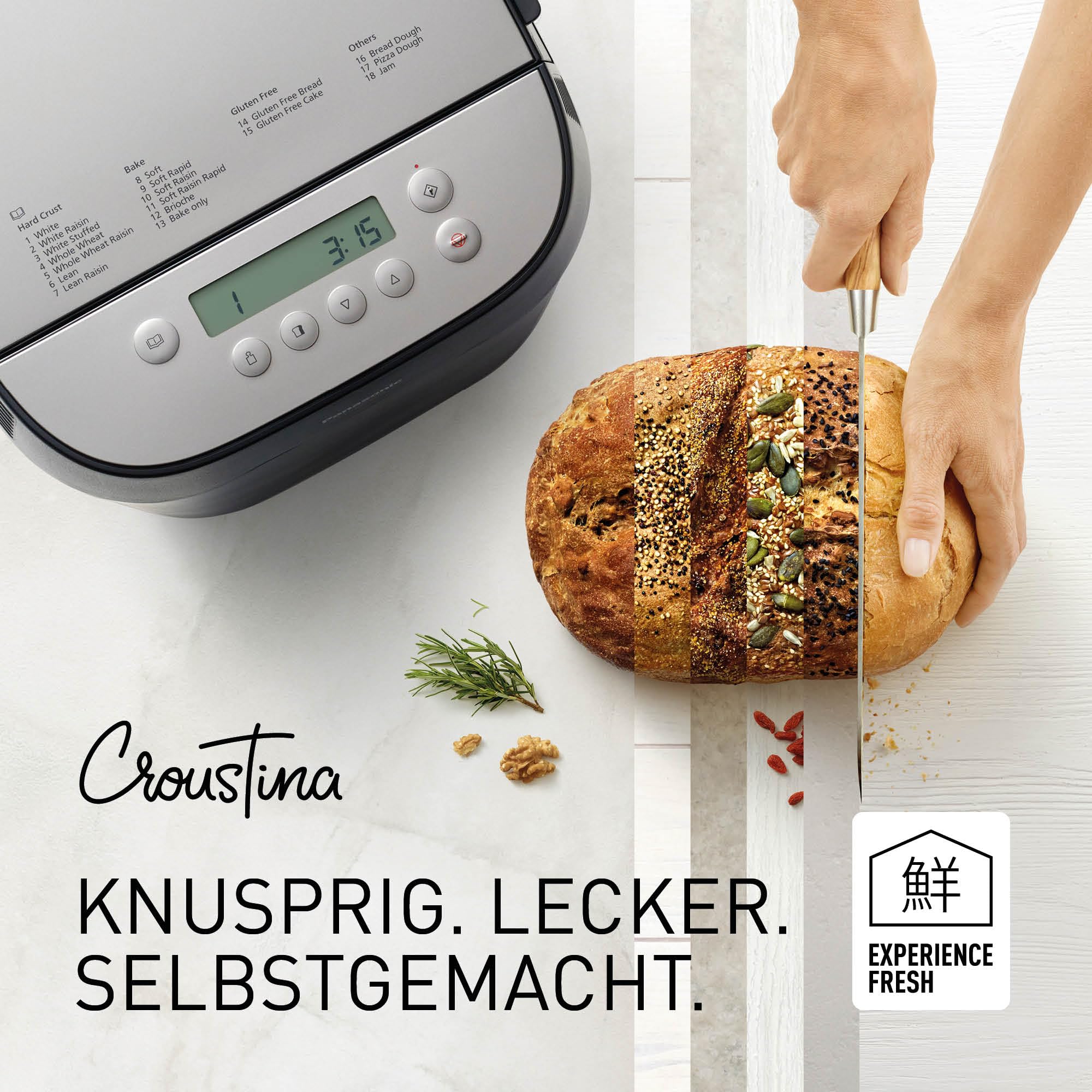 Panasonic Croustina Brotbackautomat SD-ZD2010 für Krustenbrot (18 Programme, Brotmaschine, glutenfrei, knuspriges Brot, Vollkorn-Krustenbrot), schwarz
