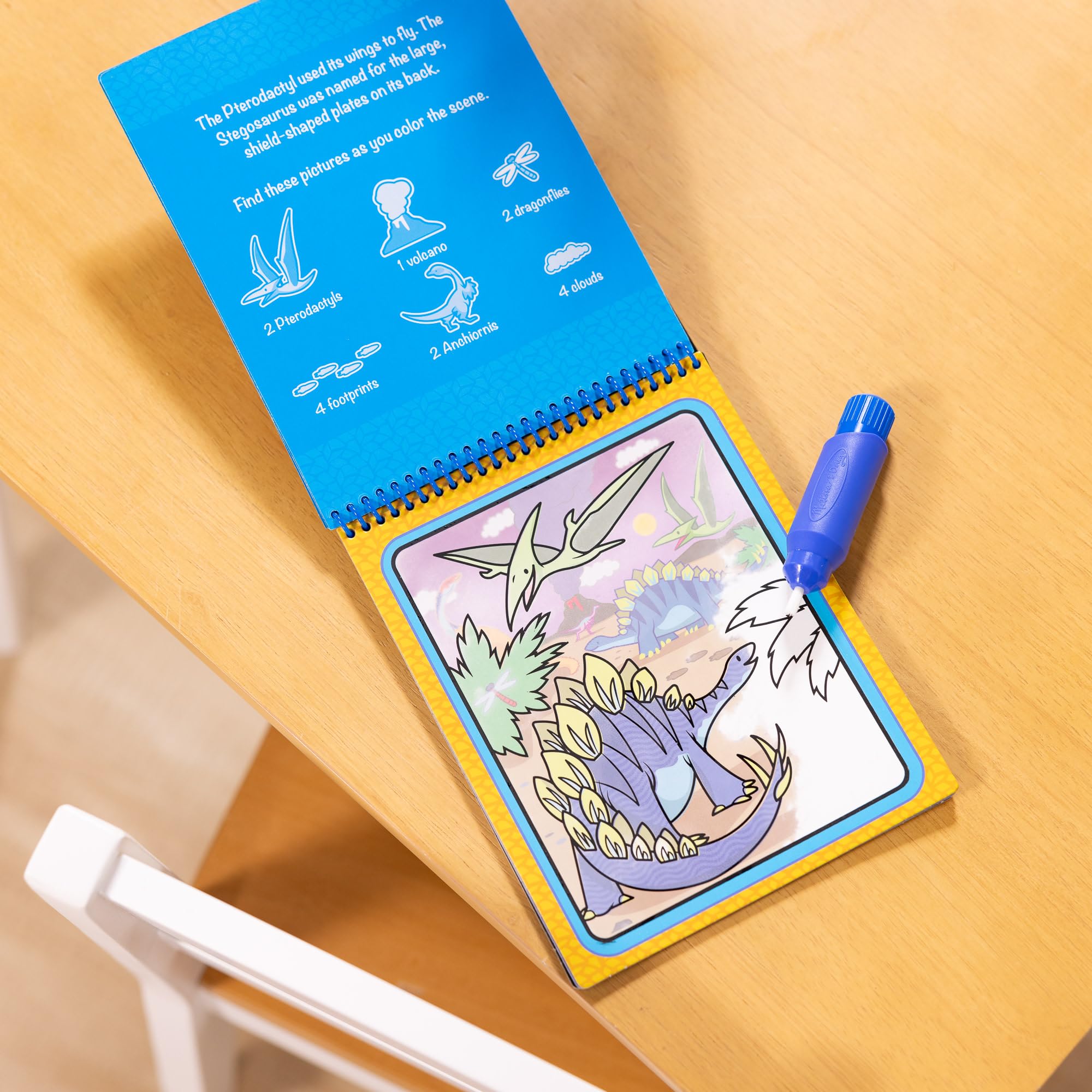 Melissa & Doug Water Wow! Libro Magico da Colorare con Pennello ad Acqua - Tema Dinosauri, Gioco Educativo da Viaggio per Bambini, 3+ Anni