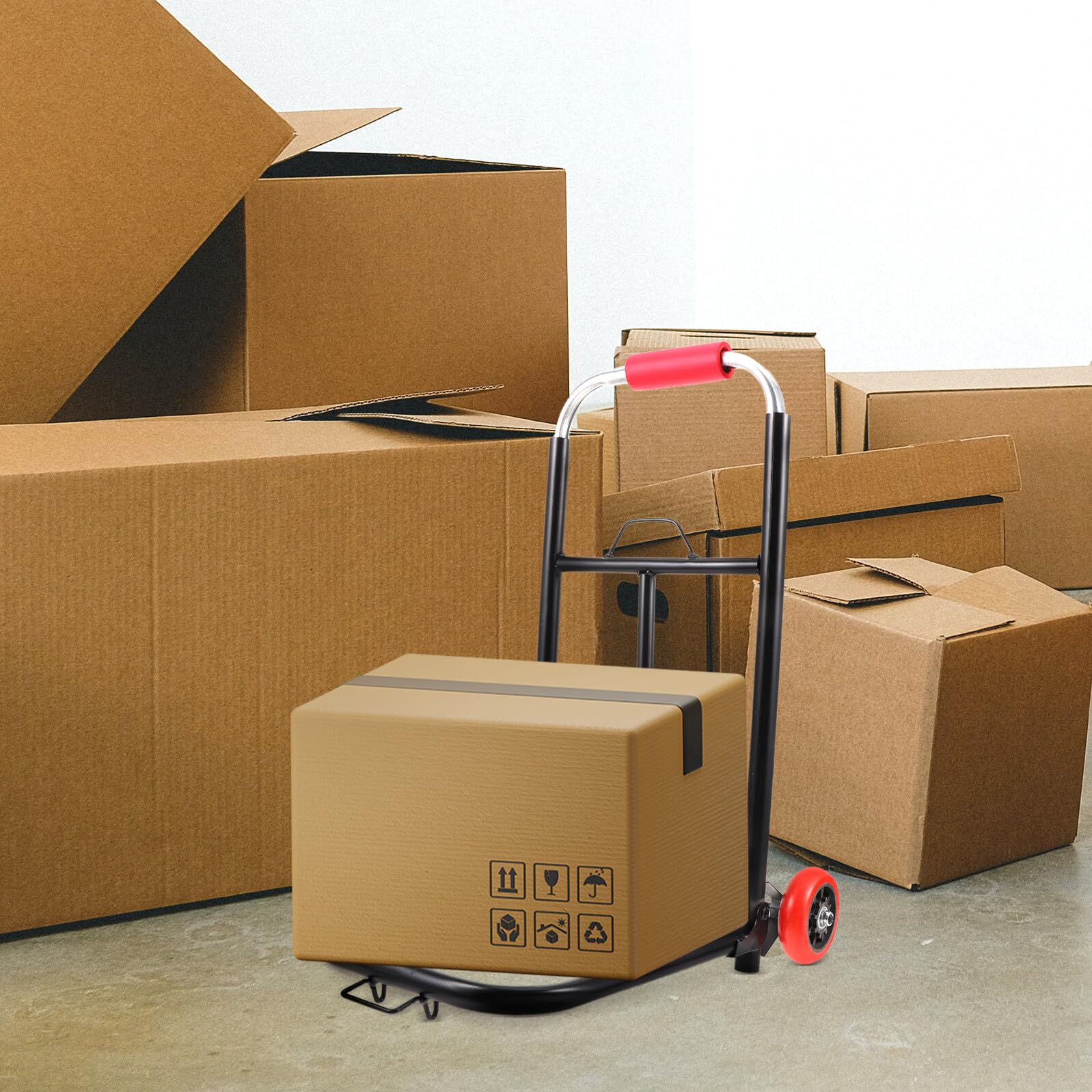 Carrello Pieghevole in Ferro per Bagagli e Carichi Pesanti | Uso Ufficio, Struttura Pu, Applicazioni Versatili, Formato Compatto Richiudibile
