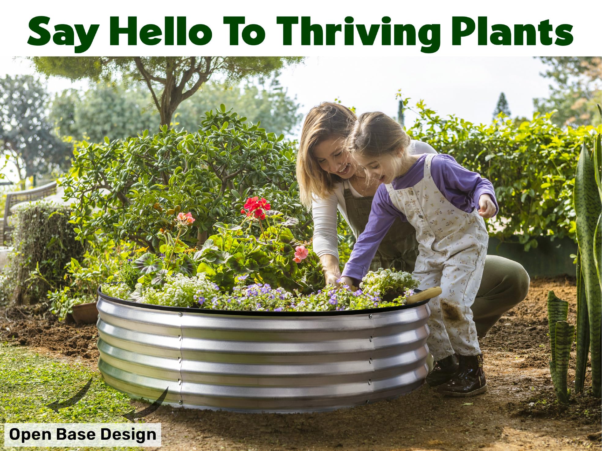 Round Galvanized Raised Garden Bed - 4x4 ft -3