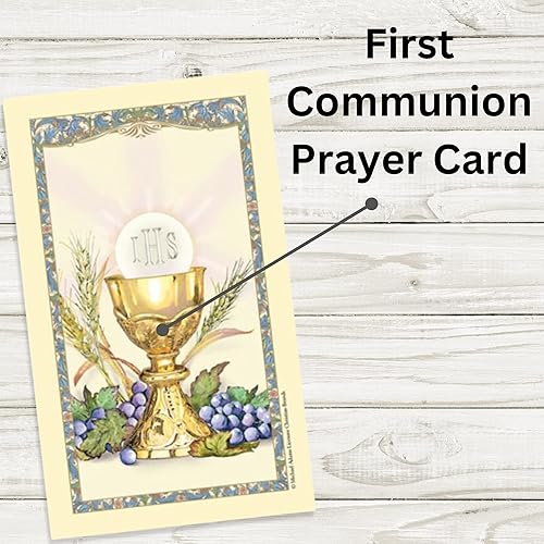 Miniatura 2 de Juego de regalo de primera comunión con vela, rosario blanco, pasador de solapa y tarjeta de oración, ideas de regalo católico para niñas, paquete