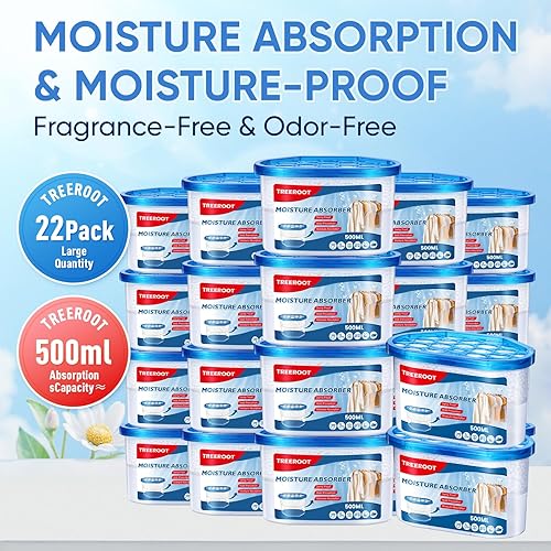 Miniatura 2 de Paquete de 22 absorbentes de humedad, cubo absorbente de humedad de 10.5 onzas, absorbentes de humedad para armario, cubo deshumidificador para