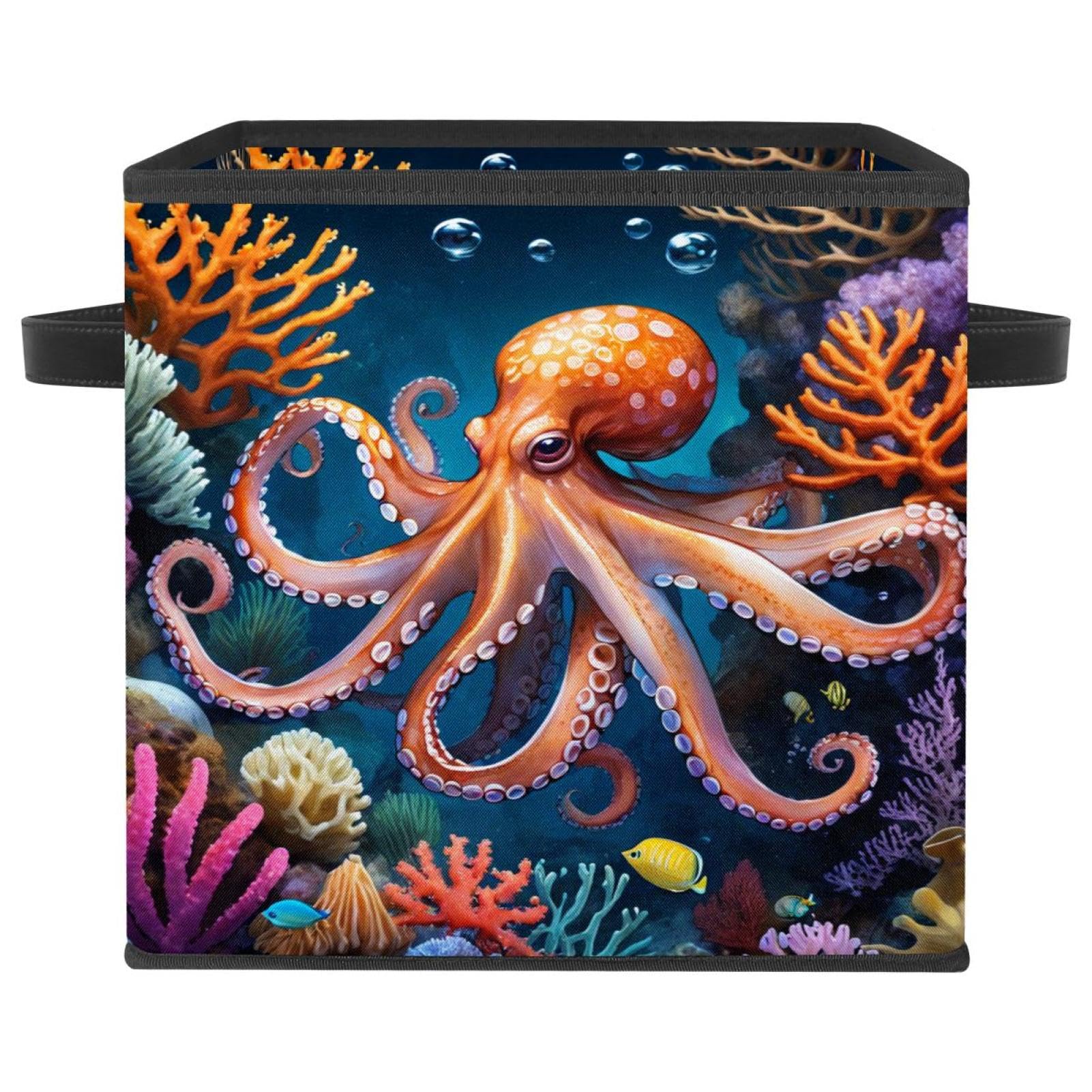 Boîte de rangement pliable pieuvre 27x26x27 cm pour placard