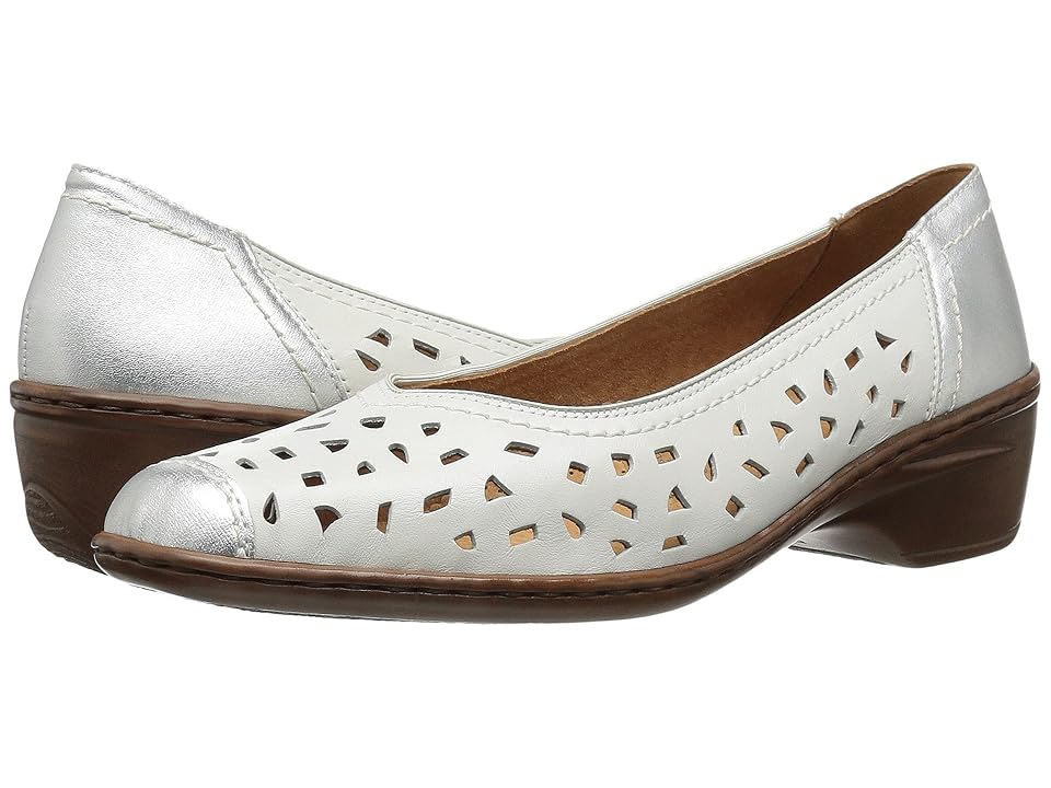

ara Rashida (White/Silver Leather Combo) Women's Slip on Shoes