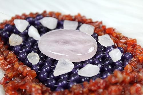 Miniatura 2 de Cuarzo rosa azabache, piedra de palmera, alivio del estrés, piedra de tomillo, meditación curativa, reiki, cristal de azabache ovalado de