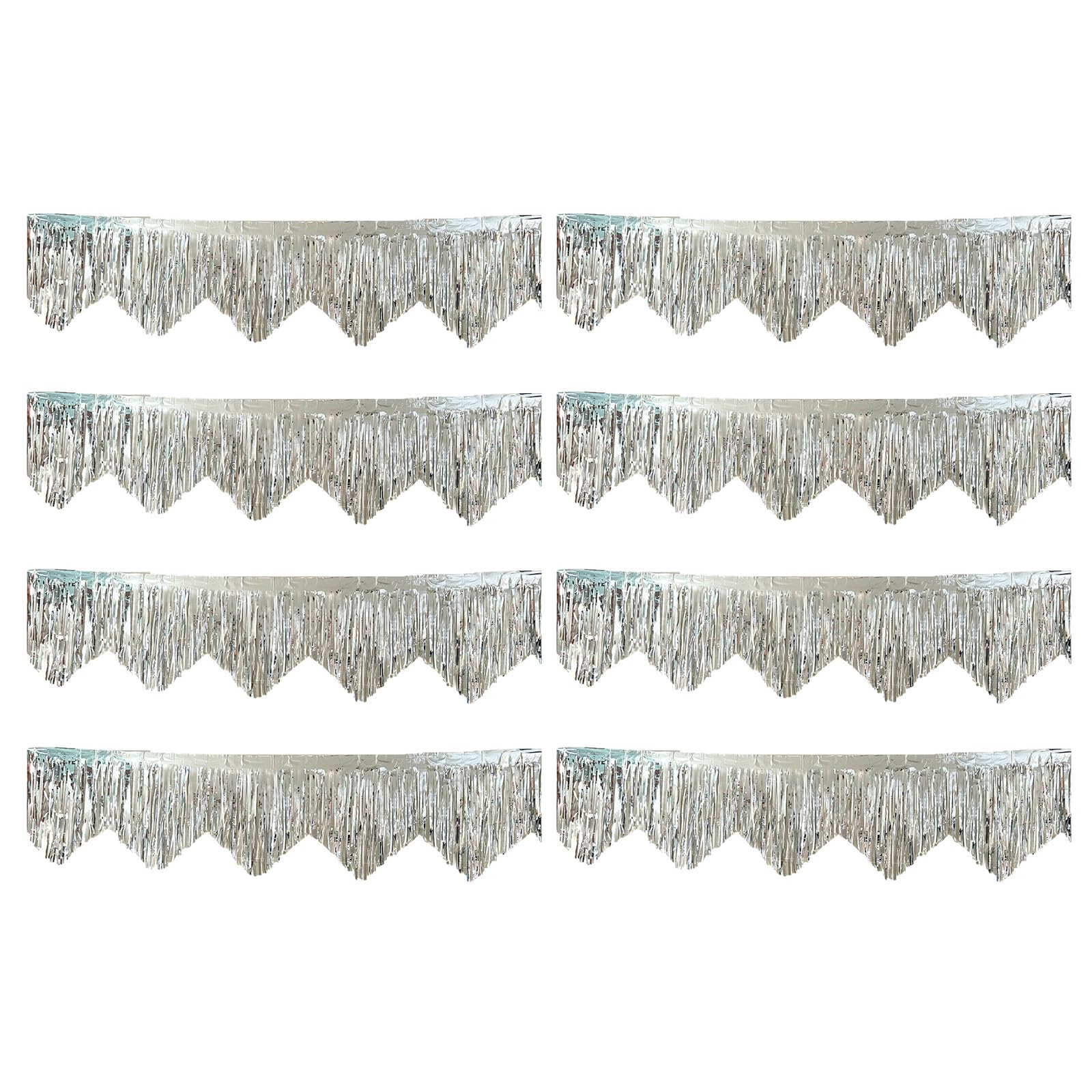 Mekalero Silver Colorful Foil Fringe Garlands Tinsel Streamers Wall Hanging Banners Backdrop For Birthday And Holiday Event Colorful Rain Broadcasters For Parties