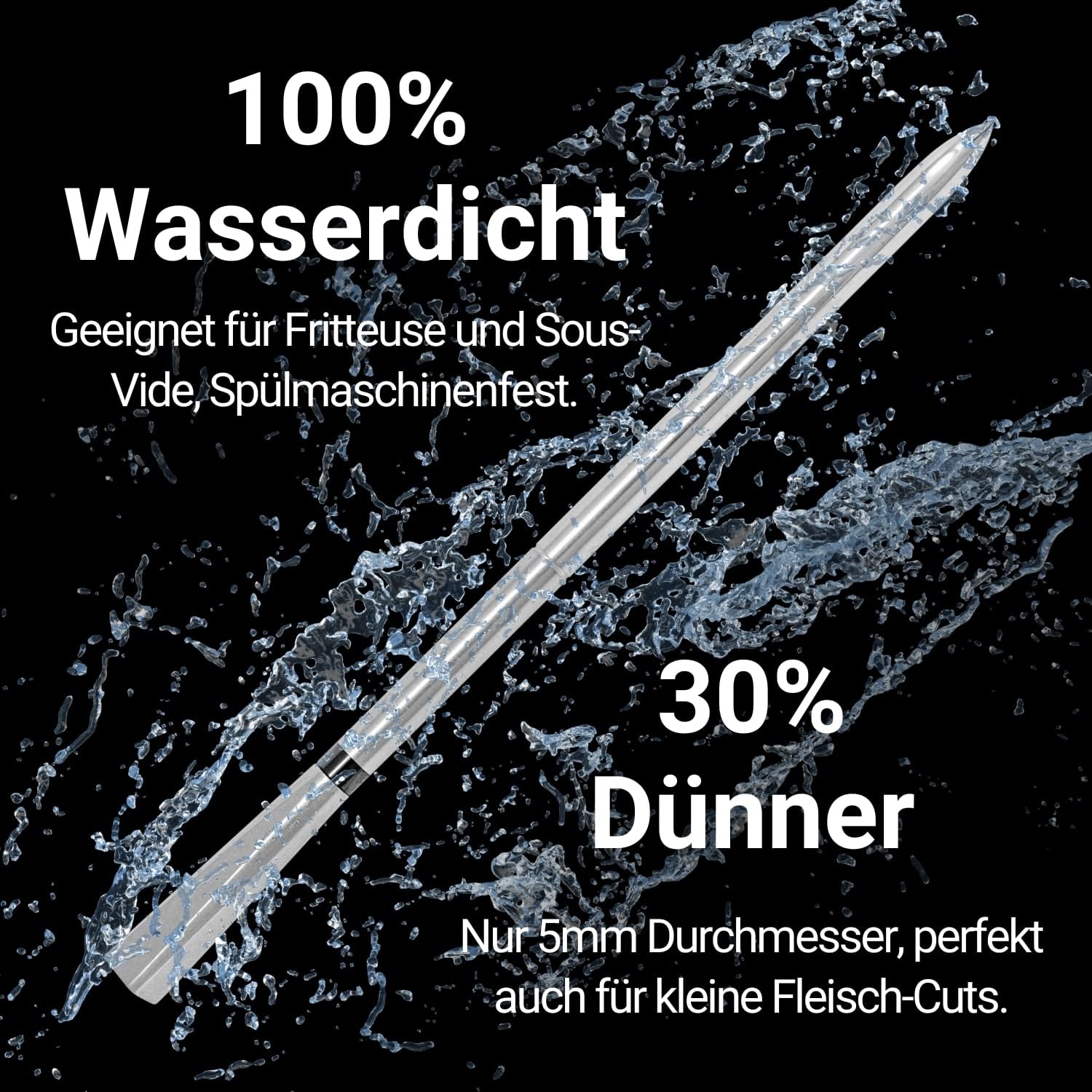 MEATER Pro / 2 Plus: Das Smarte Fleischthermometer der Nächsten Generation | Hitzebeständig bis 550°C | Hohe Reichweite, 100% Wasserdicht, Multi-Sensor Technologie | Küche, BBQ, und Grill