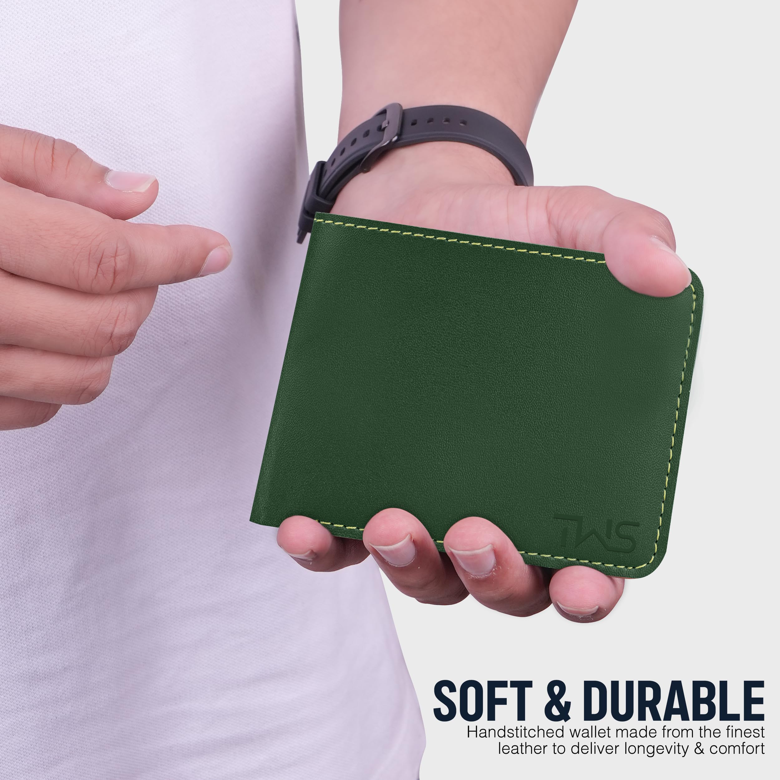 The Wallet Store Vegan Leather Wallet For Men - Green